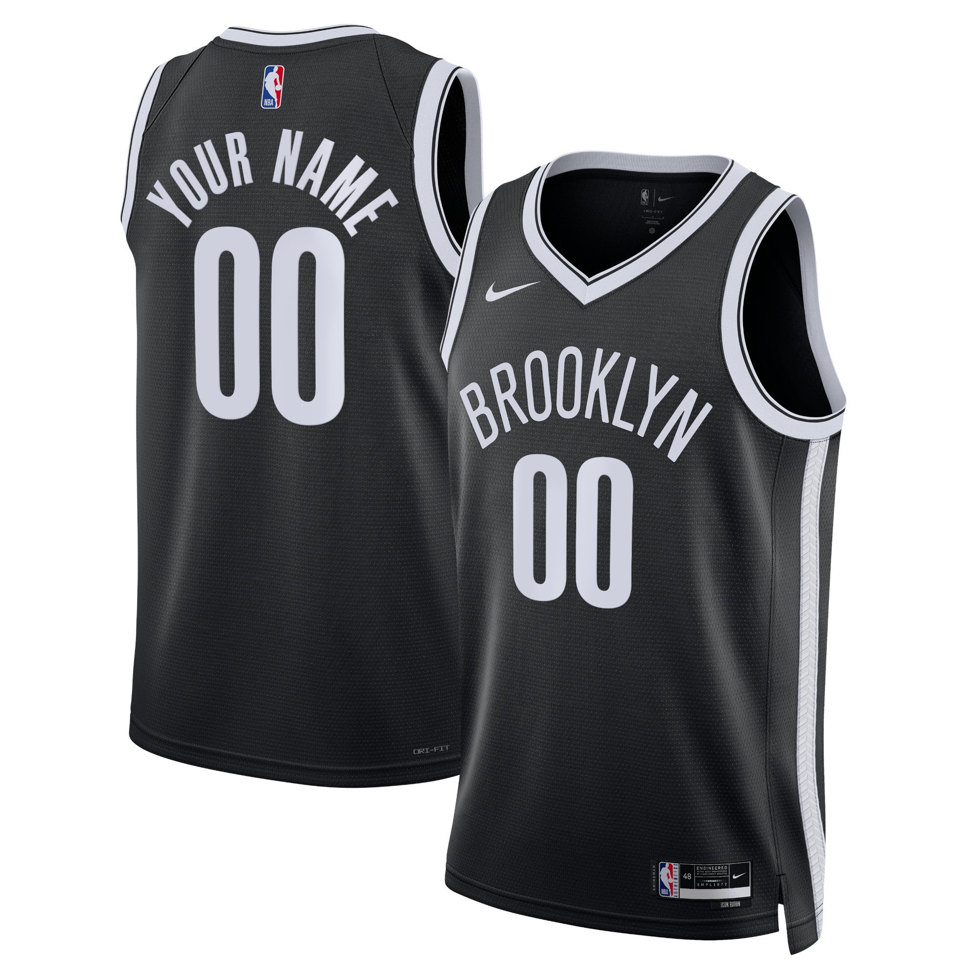 Brooklyn Nets Unisex Swingman Custom Jersey Black - Icon Edition Basketball TJS0573