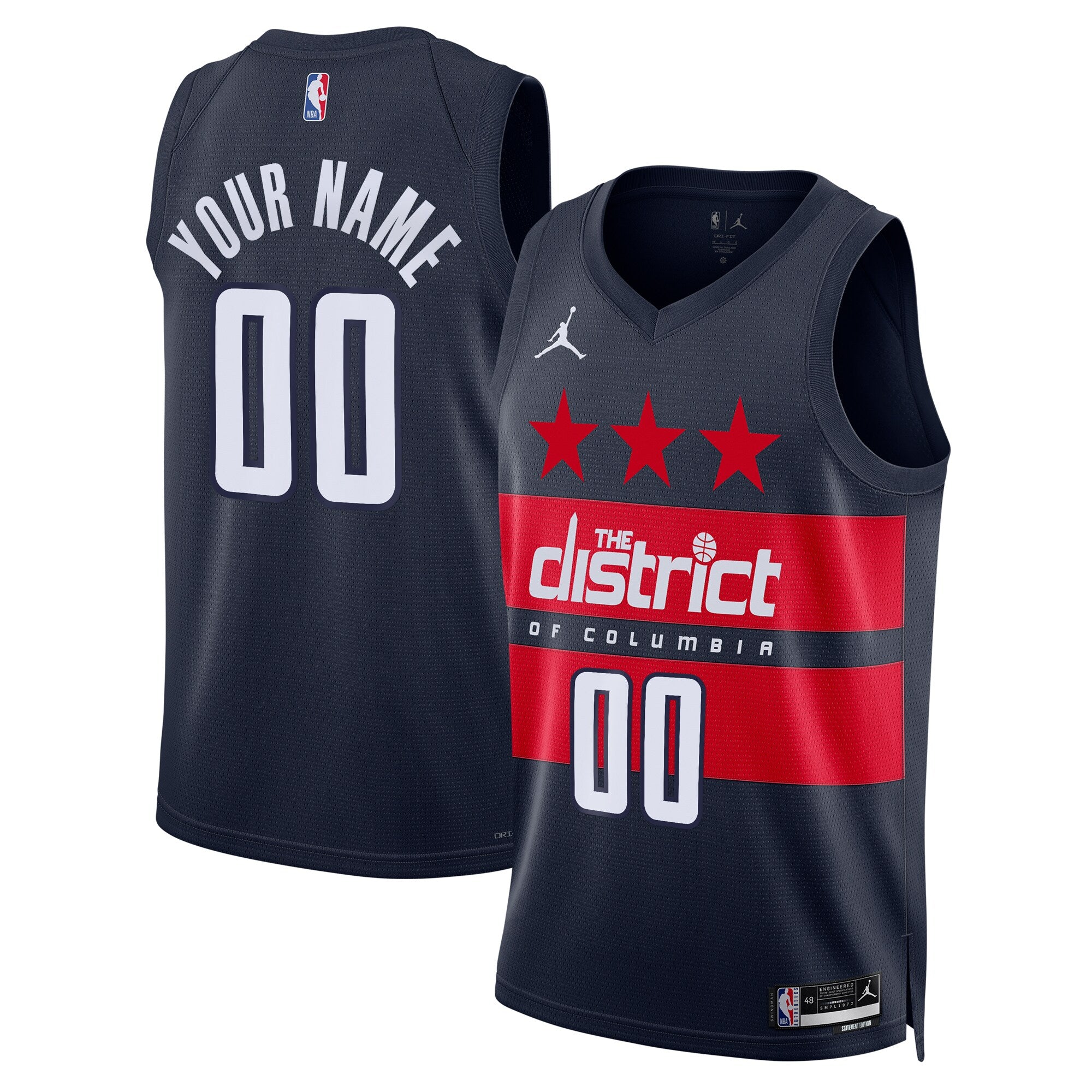 Washington Wizards Jordan Brand Unisex 2024/25 Custom Swingman Jersey - Statement Edition - Navy Basketball TJS0624