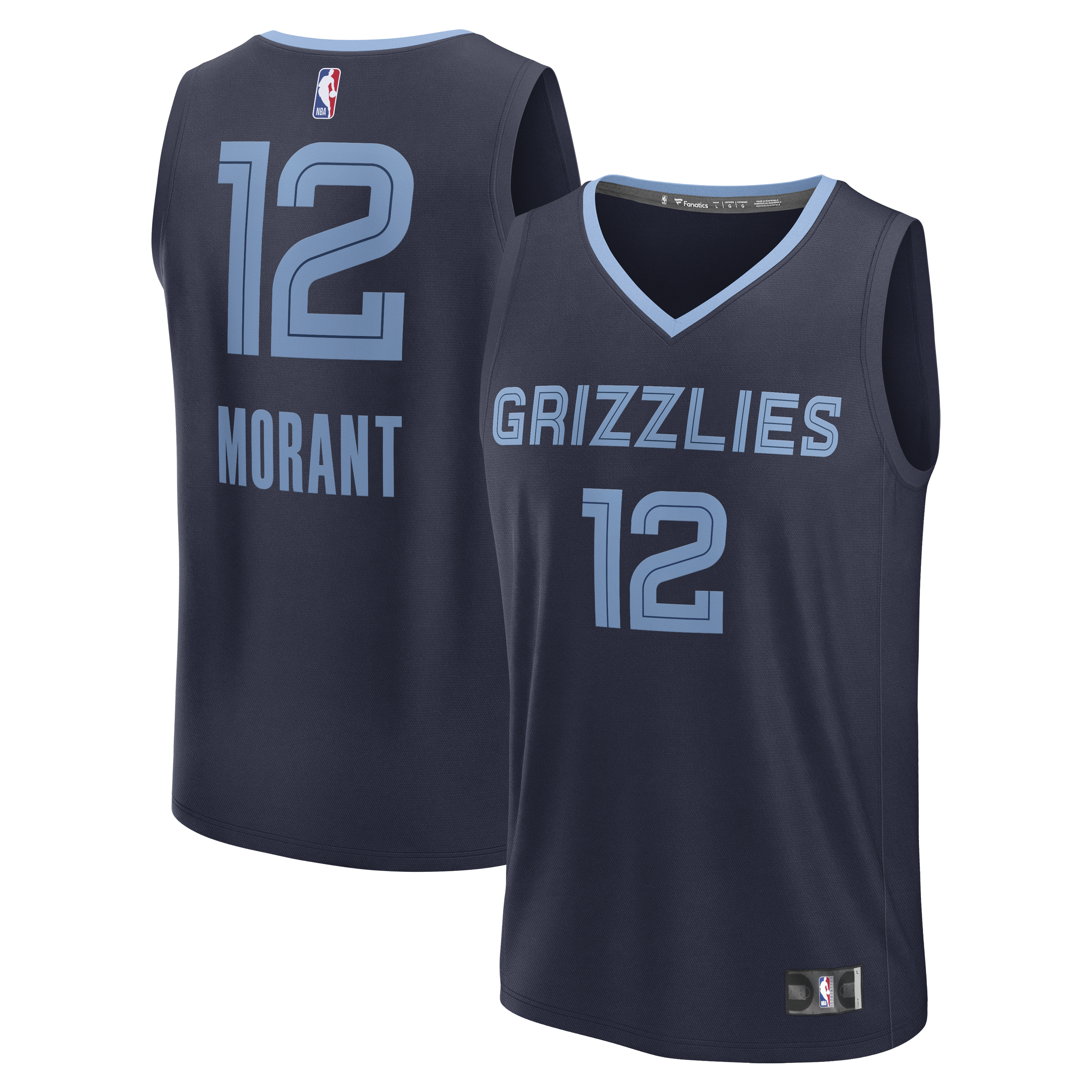Ja Morant Memphis Grizzlies Fast Break Replica Player Jersey - Icon Edition - Navy Basketball TJS0605