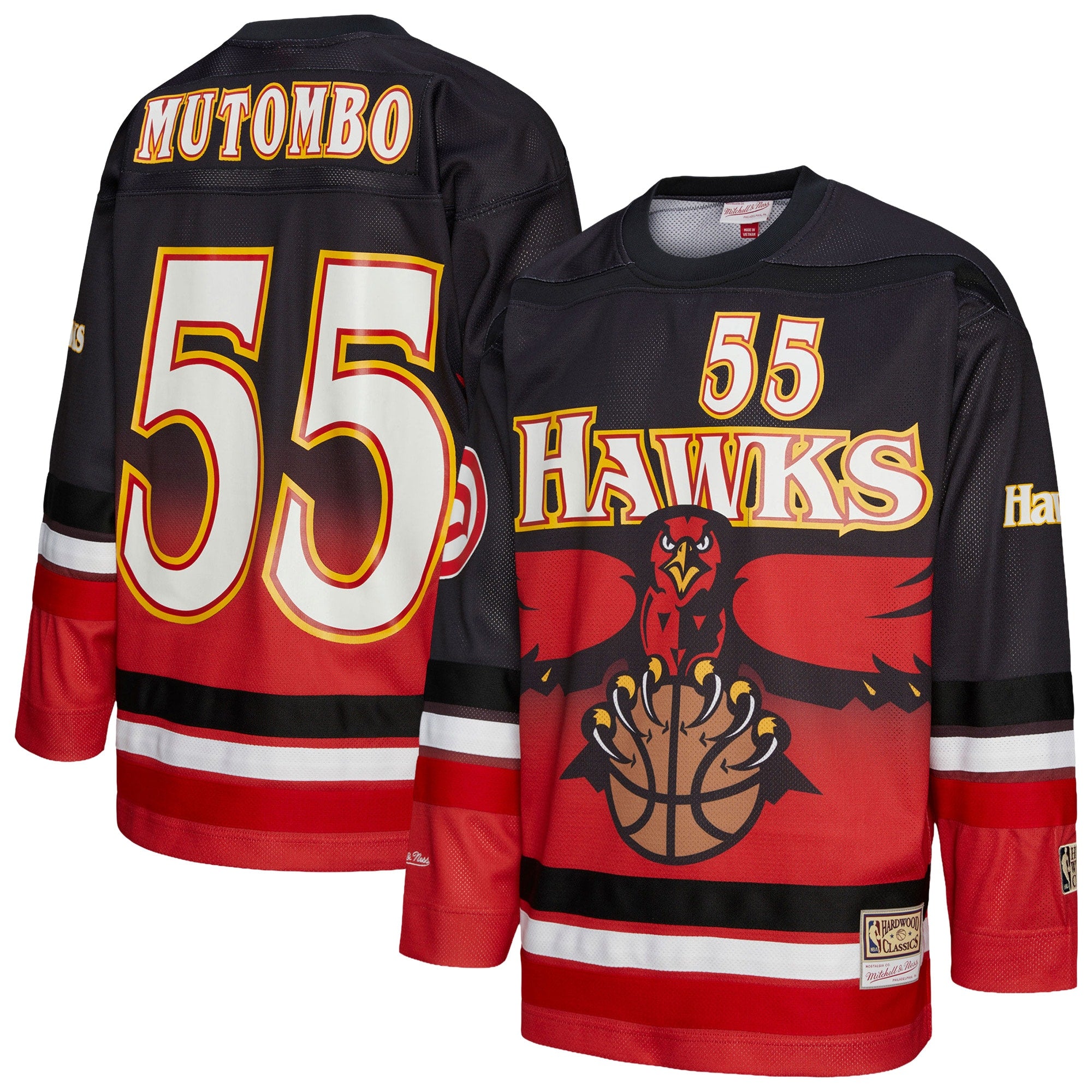 Dikembe Mutombo Atlanta Hawks M & N Unisex Maxxed Out Fashion Hockey Jersey - Red Basketball TJS0608