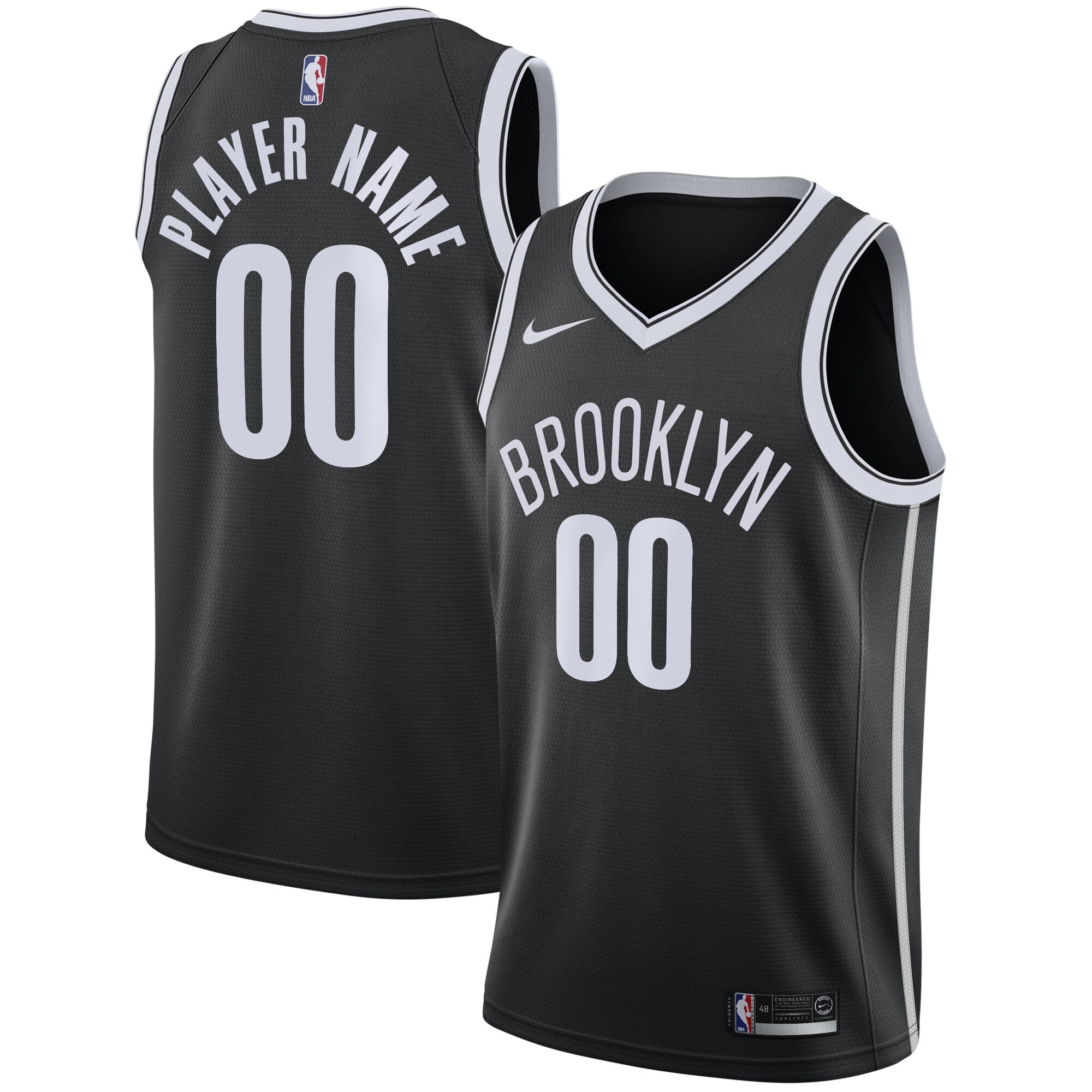 Brooklyn Nets Swingman Custom Jersey Black - Icon Edition Basketball TJS0635