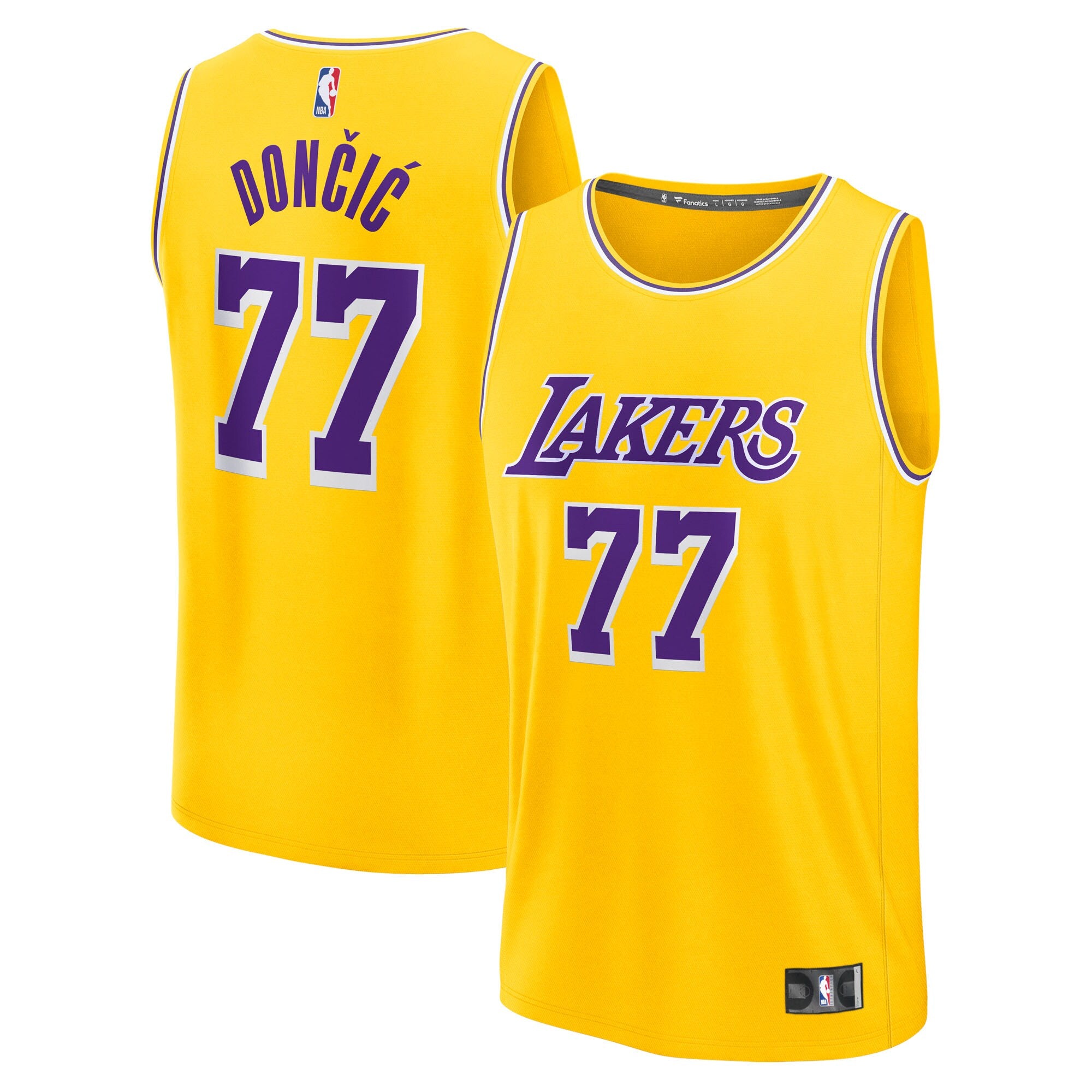 Luka Doncic Los Angeles Lakers Big & Tall Fast Break Player Jersey - Gold - Icon Edition Basketball TJS0570