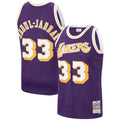Kareem Abdul-Jabbar Los Angeles Lakers M & N Hardwood Classics Swingman Jersey - Purple Basketball TJS0591