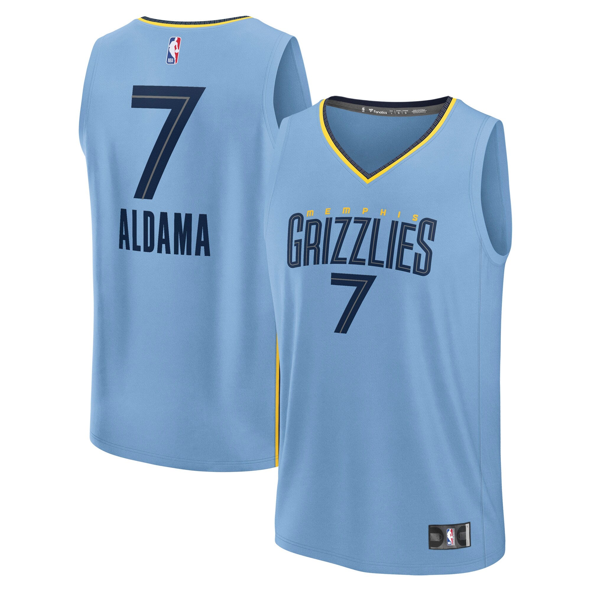 Santi Aldama Memphis Grizzlies Fast Break Replica Player Jersey - Statement Edition - Light Blue Basketball TJS0661