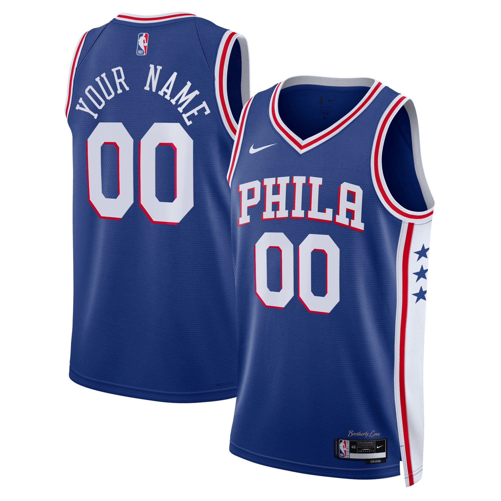 Philadelphia 76ers Unisex 2022/23 Swingman Custom Jersey Royal - Icon Edition Basketball TJS0577