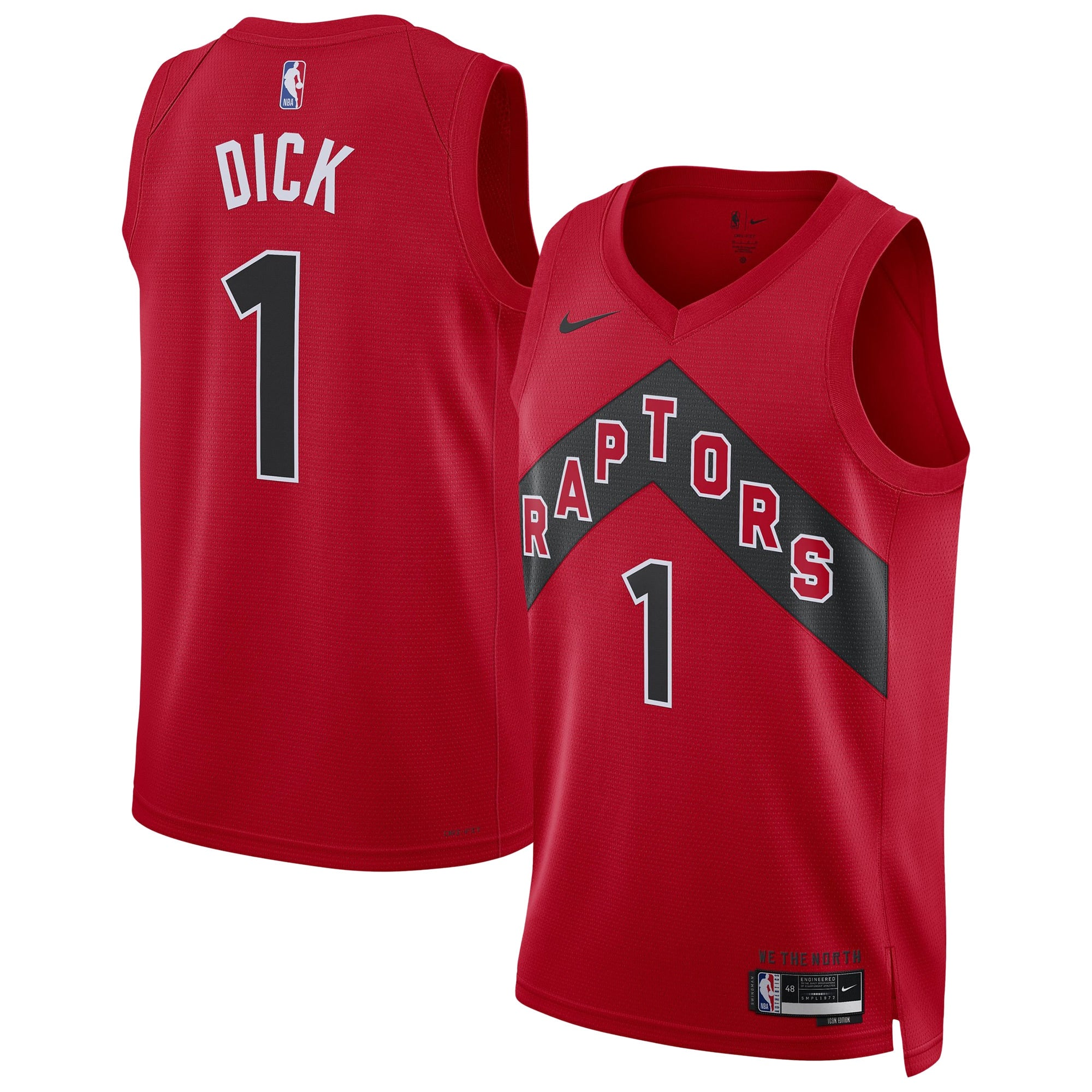 Gradey Dick Toronto Raptors Unisex Swingman Player Jersey - Icon Edition - Red Basketball TJS0794