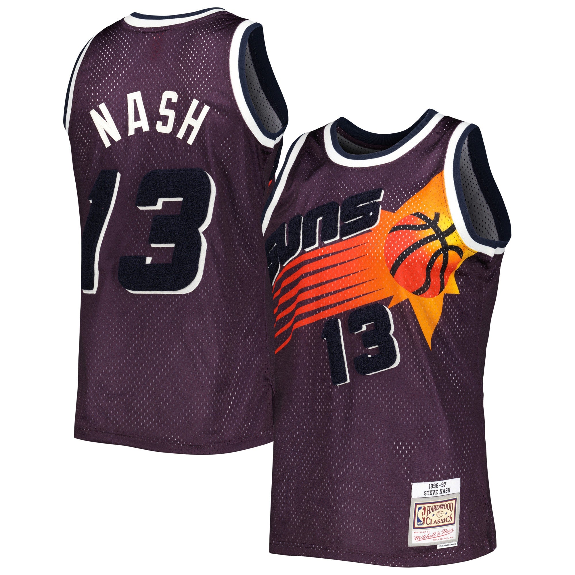 Steve Nash Phoenix Suns M & N 1996/97 Hardwood Classics Off-Court Swingman Jersey - Purple Basketball TJS0740
