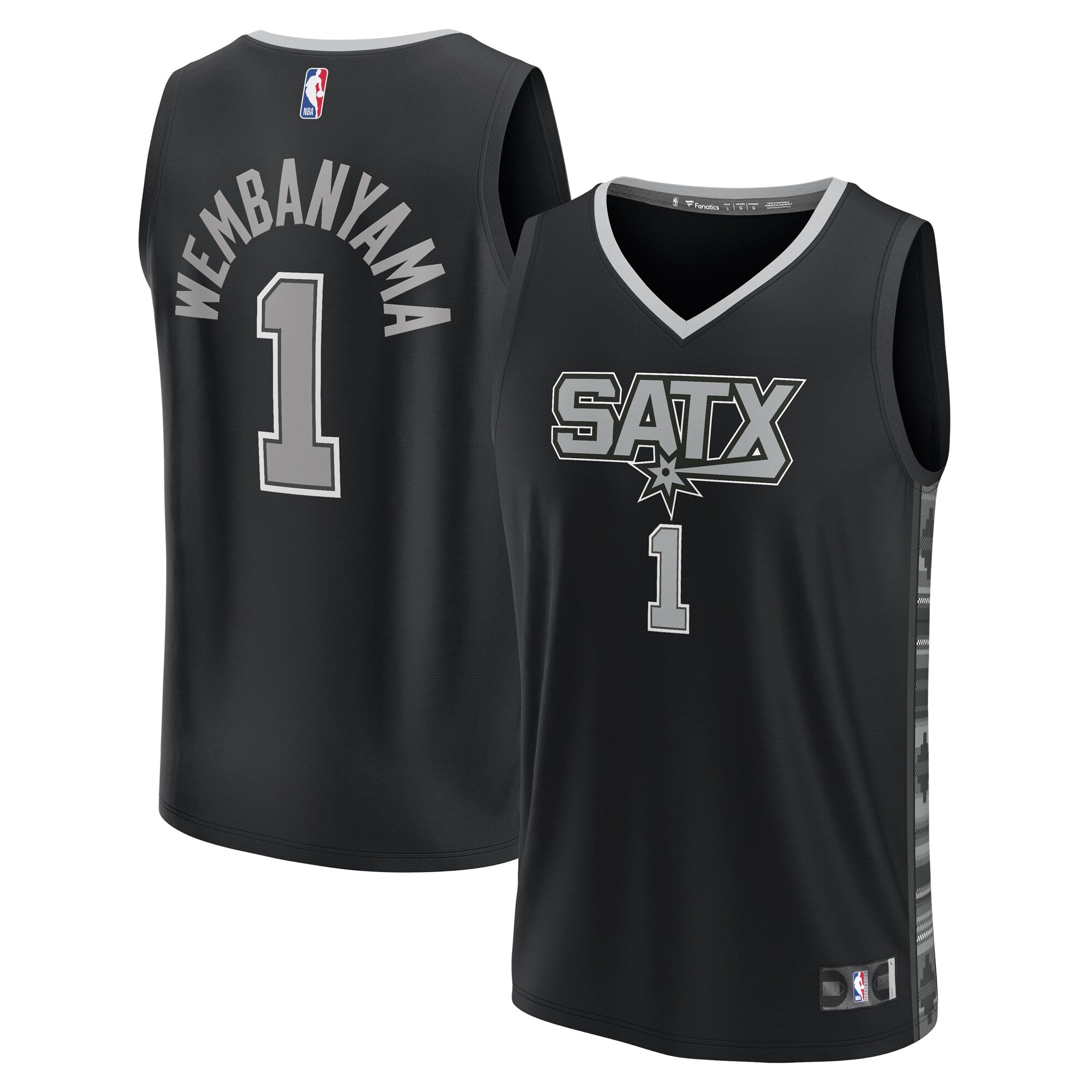 Victor Wembanyama San Antonio Spurs Fast Break Player Jersey - Statement Edition - Black Basketball TJS0863