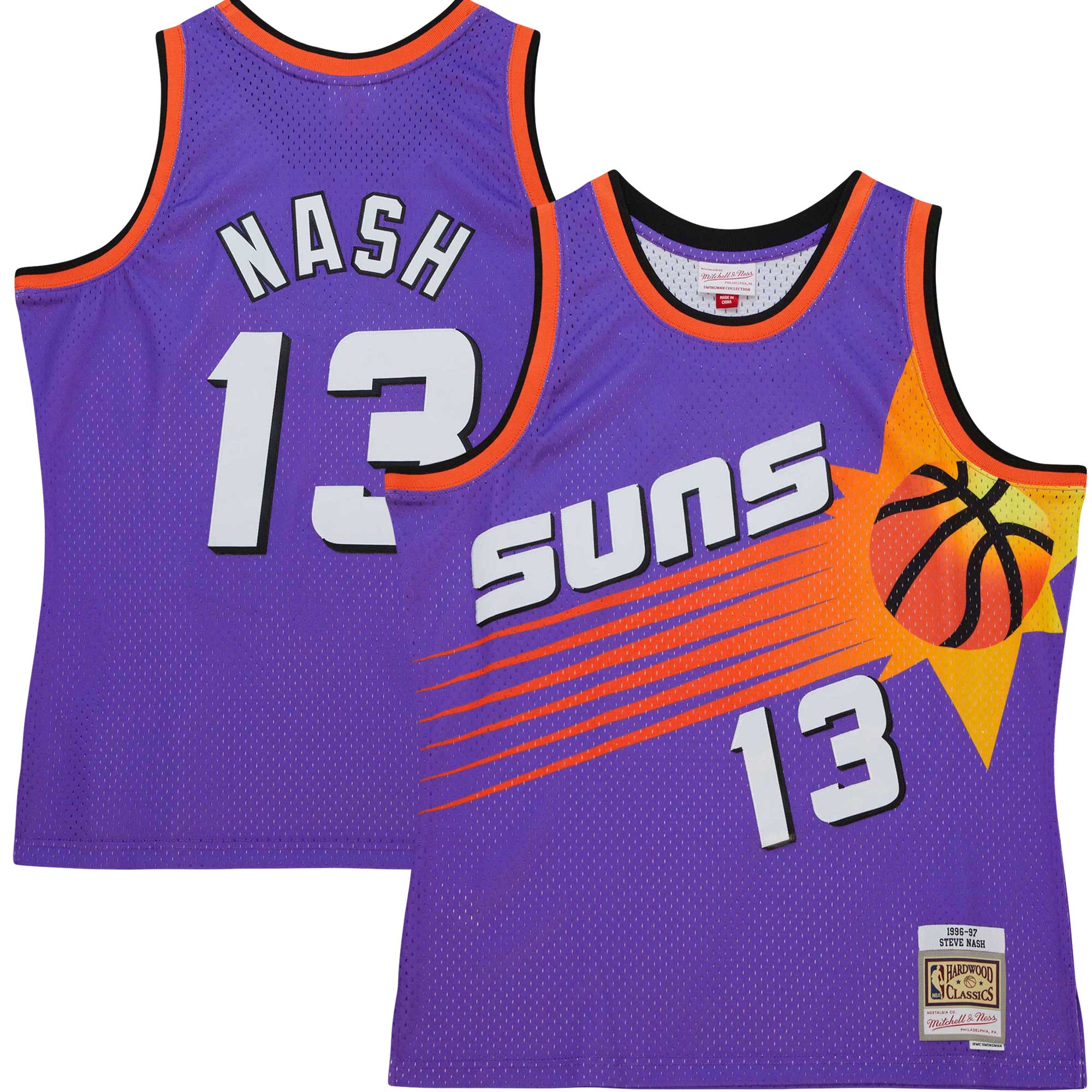 Steve Nash Phoenix Suns M & N Hardwood Classics 1996/97 Tropical Swingman Jersey - Purple Basketball TJS0843