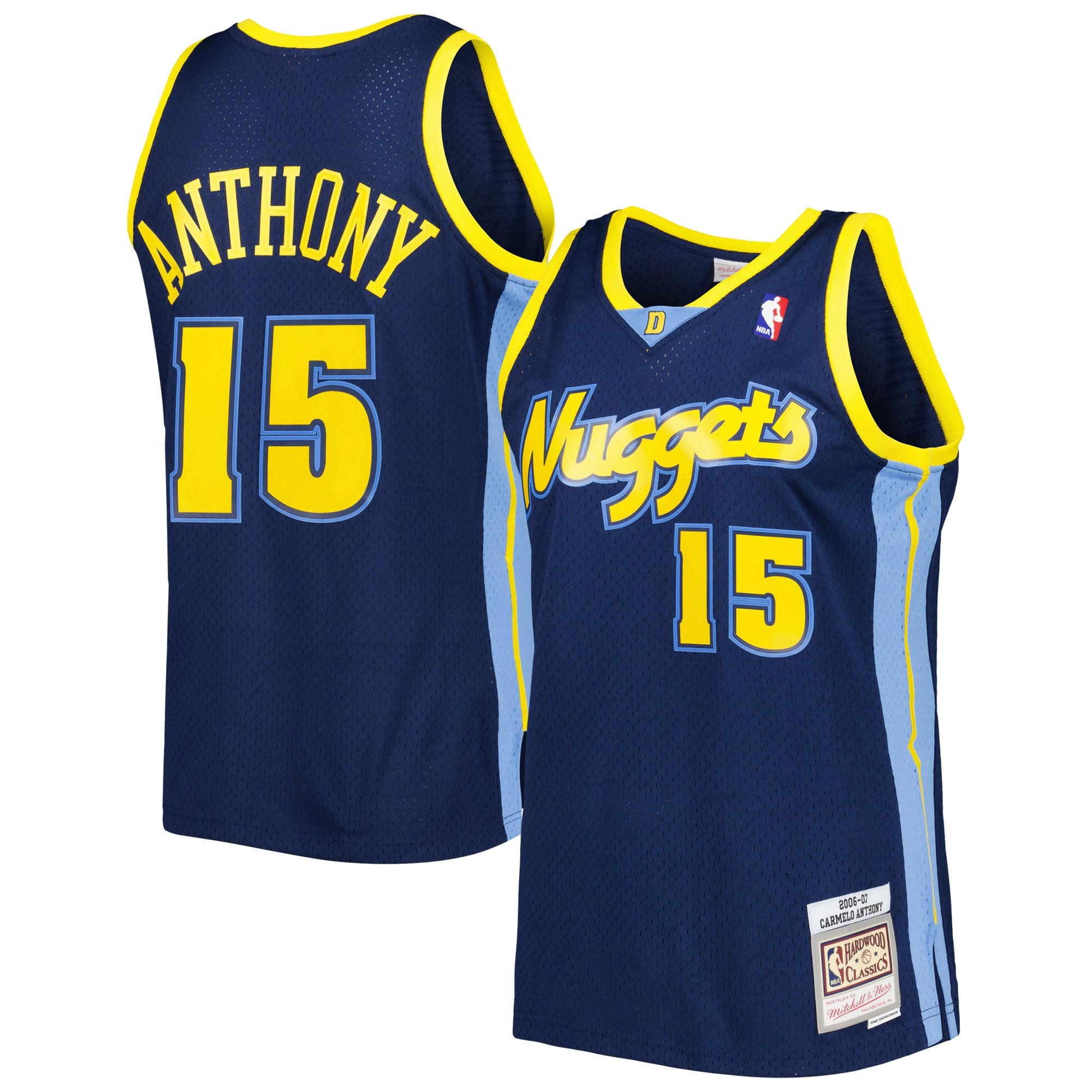 Carmelo Anthony Denver Nuggets M & N Hardwood Classics Swingman Jersey - Navy Basketball TJS0753