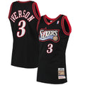 Allen Iverson Philadelphia 76ers M & N 1997/98 Hardwood Classics Jersey - Black Basketball TJS0811