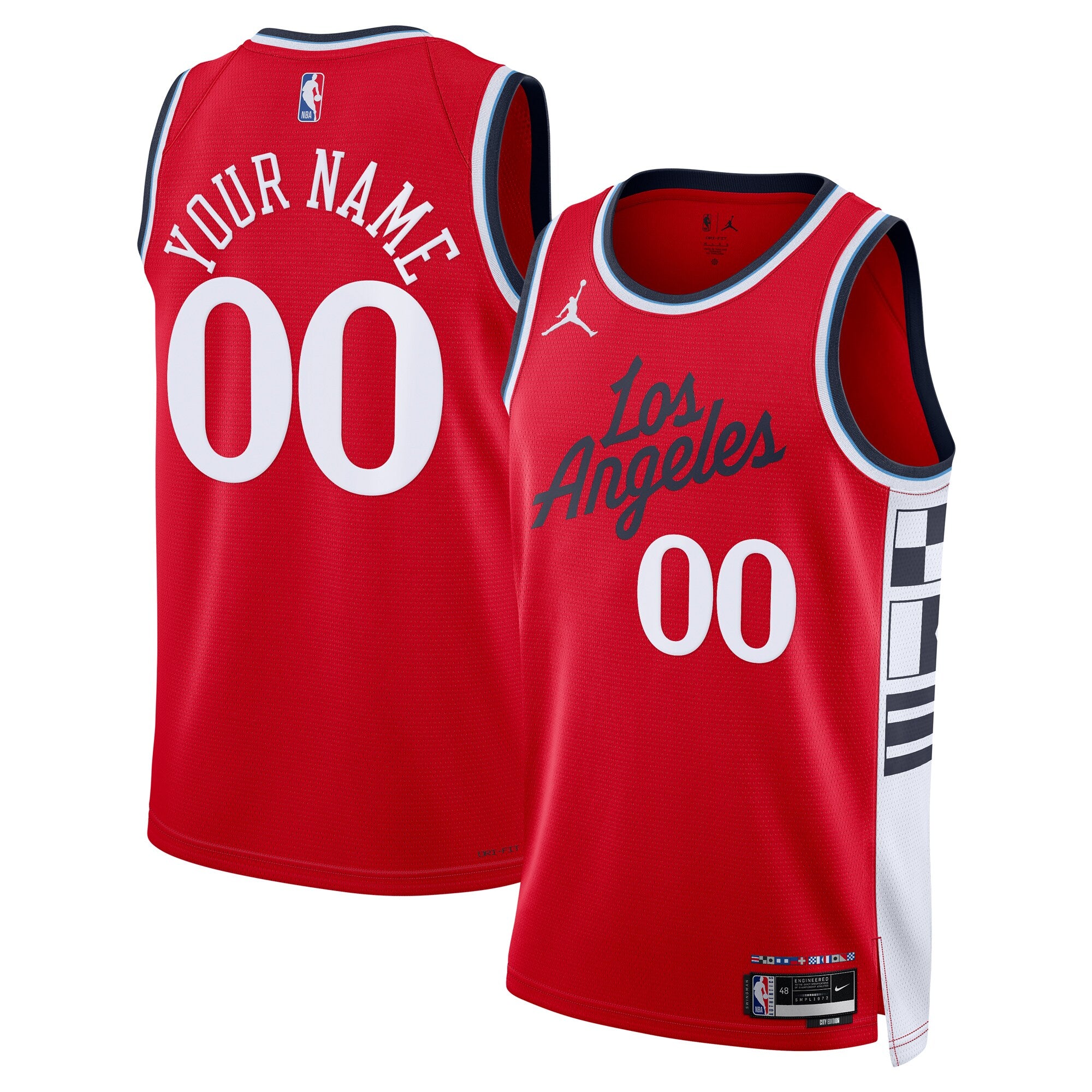 LA Clippers Jordan Brand Unisex 2024/25 Custom Swingman Jersey - Statement Edition - Red Basketball TJS0830