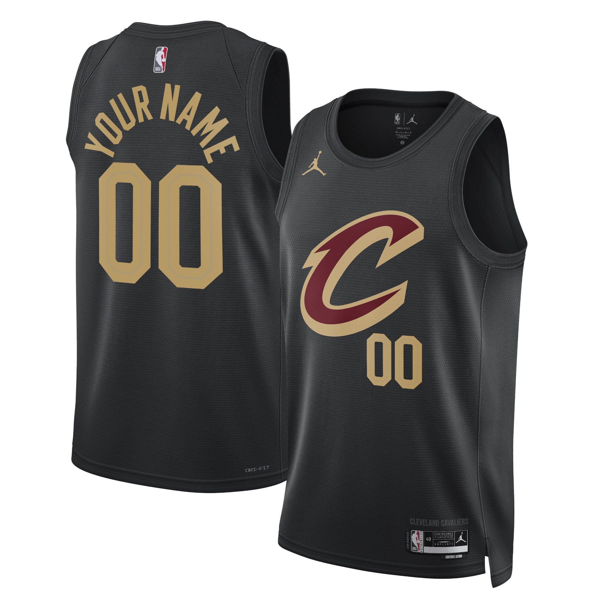 Cleveland Cavaliers Jordan Brand Unisex 2022/23 Swingman Custom Jersey - Statement Edition - Black Basketball TJS0695
