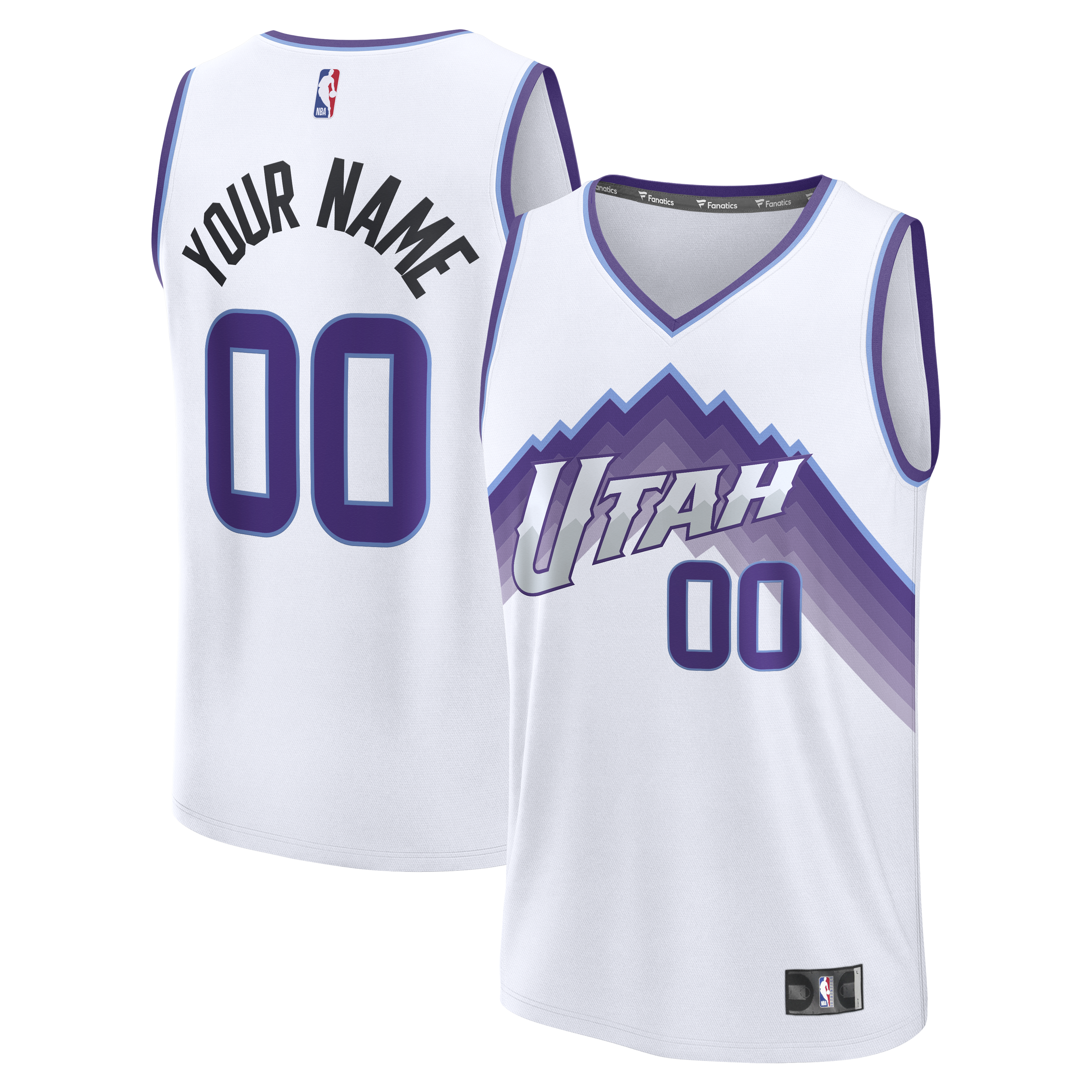 Utah Jazz Fast Break Replica Custom Jersey - White - Association Edition Basketball TJS0749