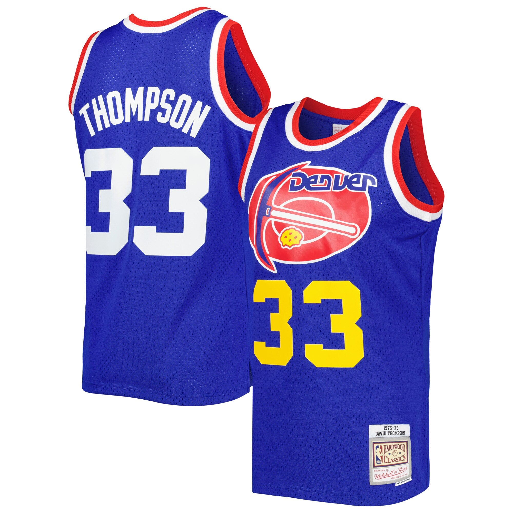 David Thompson Denver Nuggets M & N Hardwood Classics 1975/76 Swingman Jersey - Royal Basketball TJS0823
