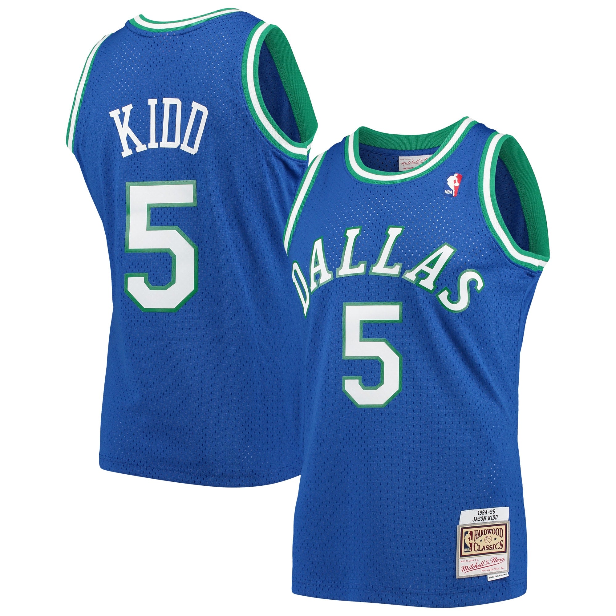 Jason Kidd Dallas Mavericks M & N 1994/95 Hardwood Classics Swingman Jersey - Blue Basketball TJS0799