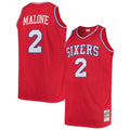 Moses Malone Philadelphia 76ers M & N 1982/83 Big & Tall Hardwood Classics Swingman Jersey - Red Basketball TJS1072