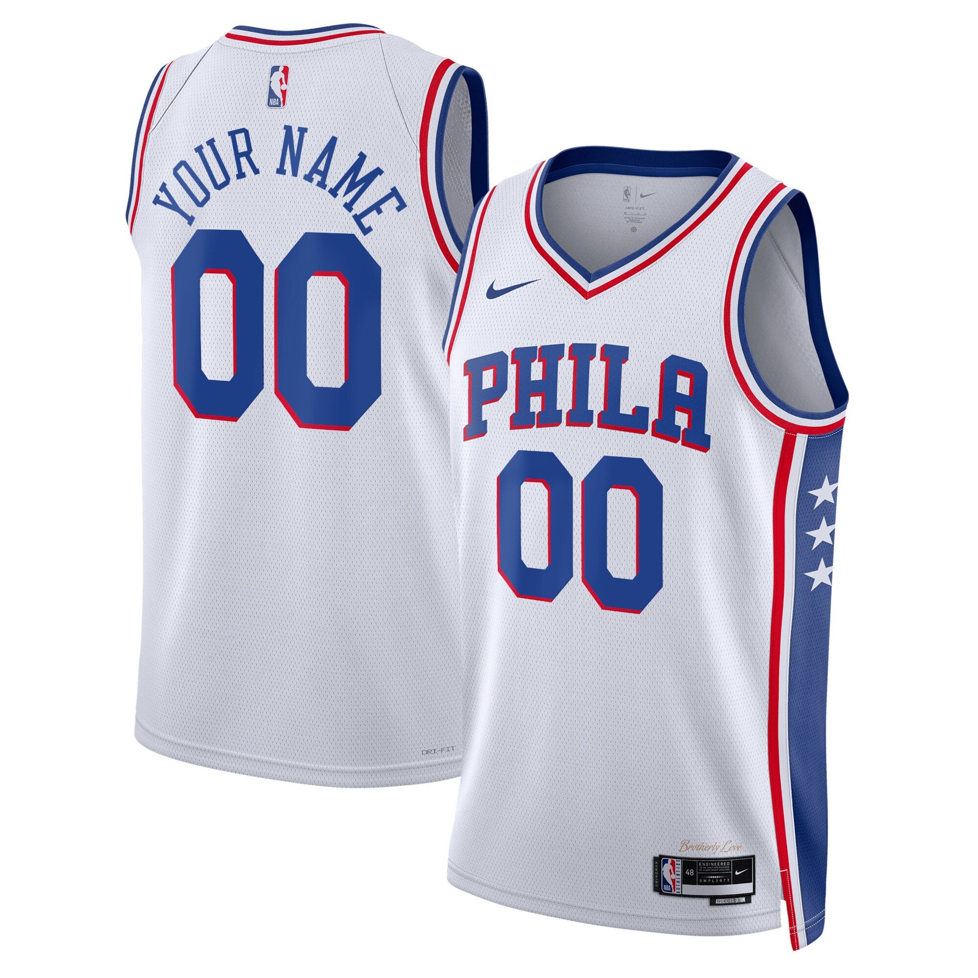 Philadelphia 76ers Unisex 2022/23 Swingman Custom Jersey White - Association Edition Basketball TJS0876