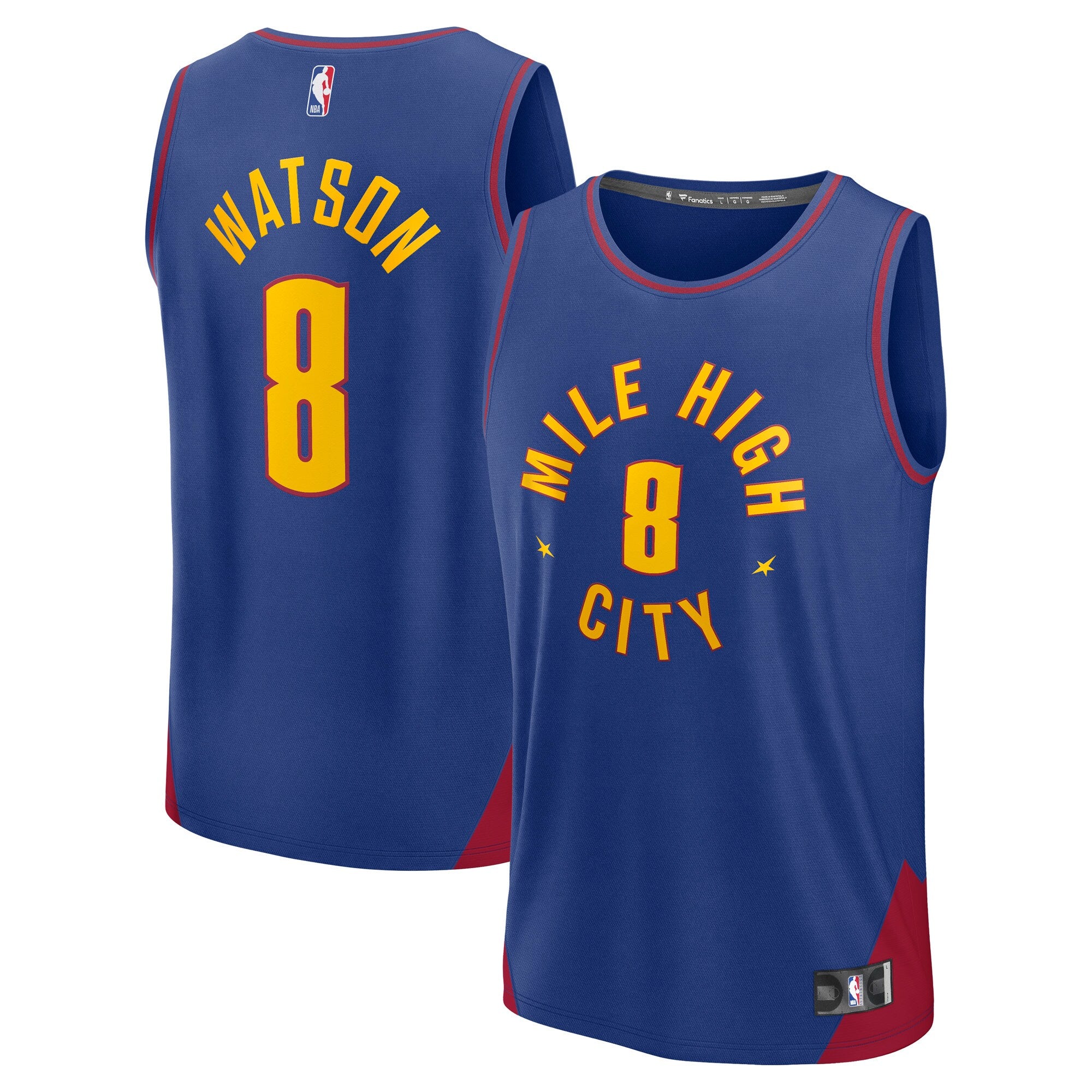 Peyton Watson Denver Nuggets Fast Break Replica Player Jersey - Statement Edition - Blue Basketball TJS1021