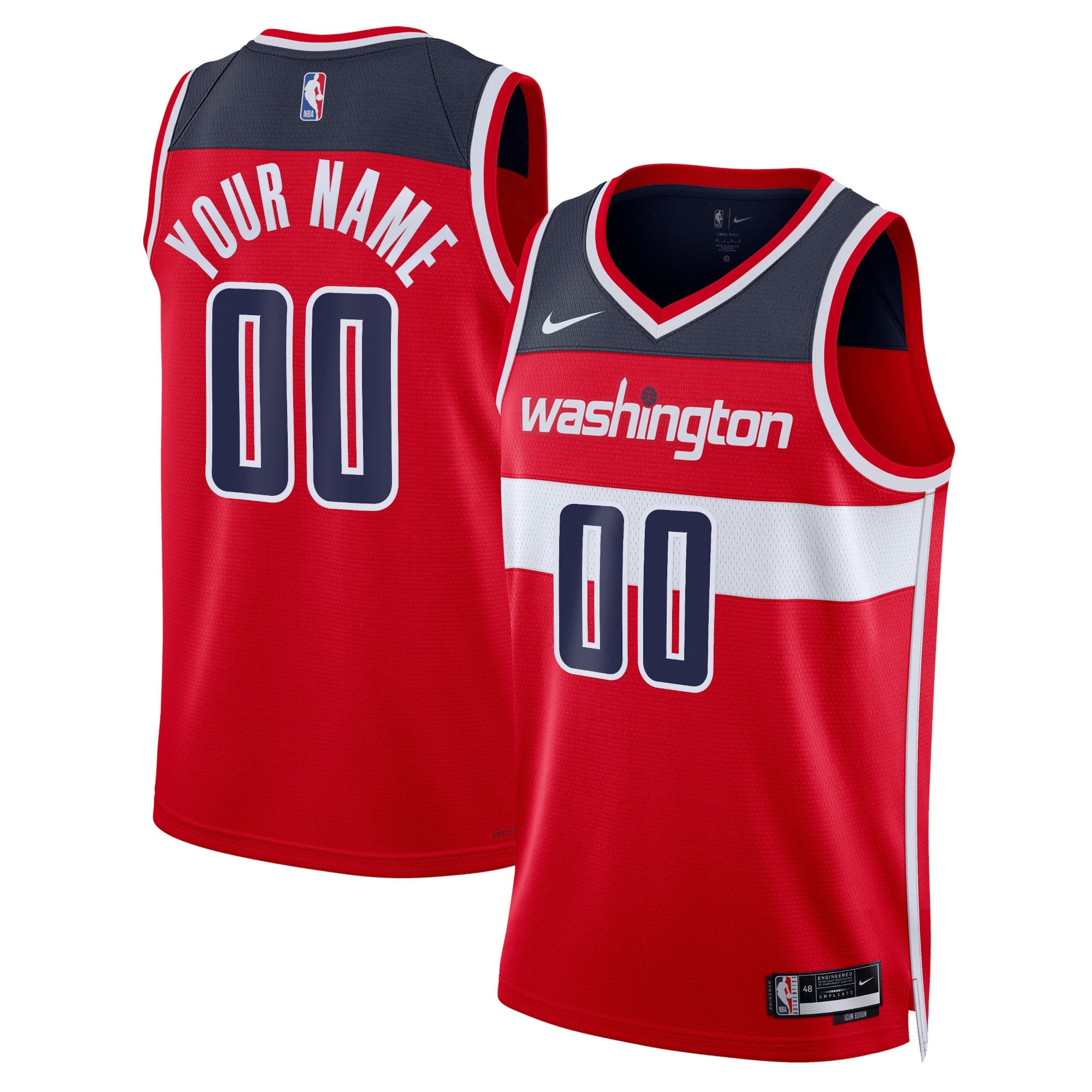 Washington Wizards Unisex Swingman Custom Jersey Red - Icon Edition Basketball TJS0963