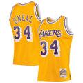 Shaquille O'Neal Los Angeles Lakers M & N 1996/97 Hardwood Classics Swingman Jersey - Gold Basketball TJS1030