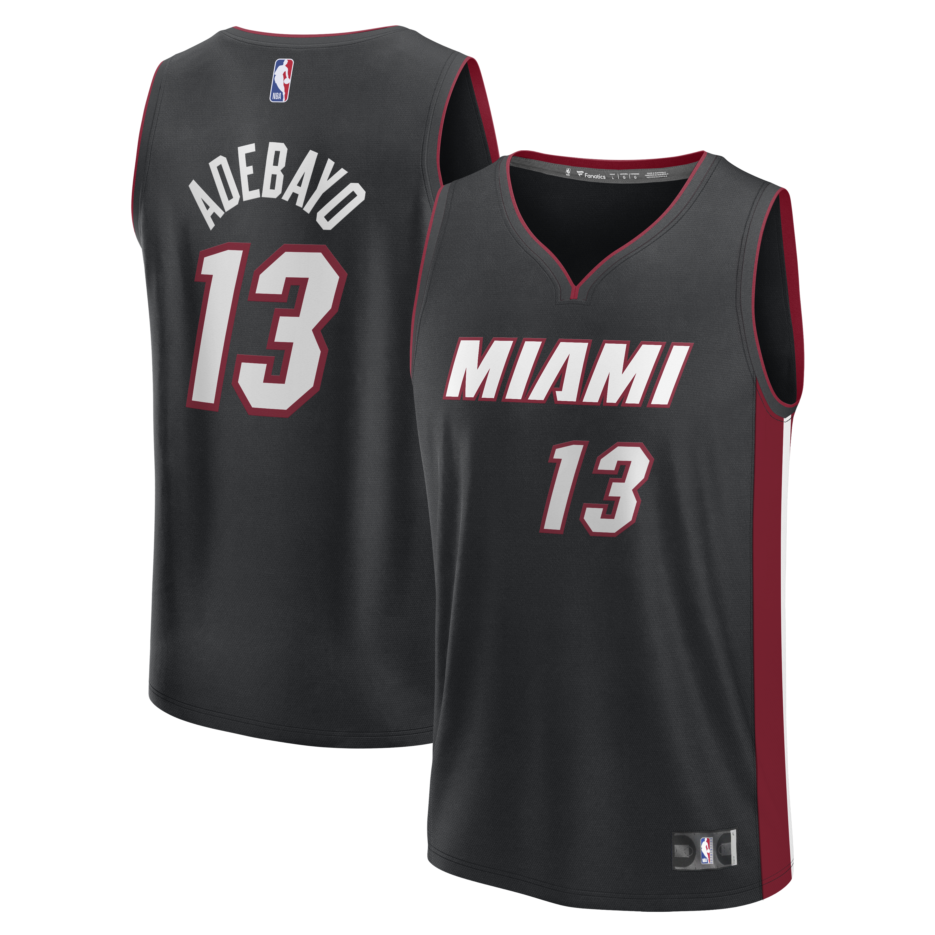 Bam Adebayo Miami Heat Fast Break Replica Jersey - Black - Icon Edition Basketball TJS0993
