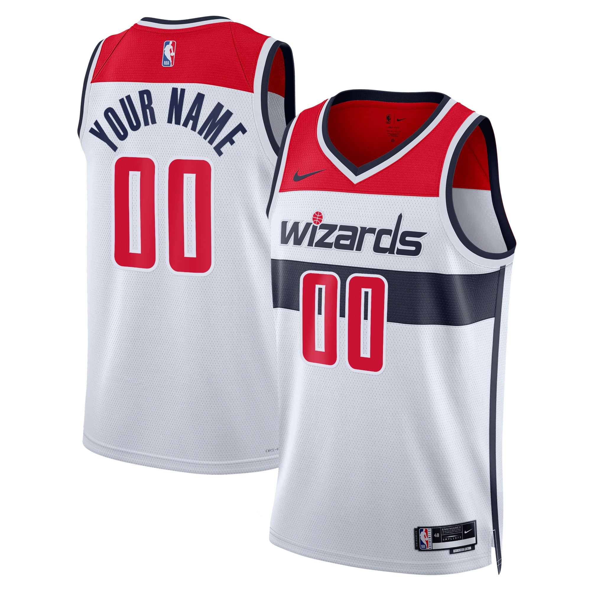 Washington Wizards Unisex Swingman Custom Jersey White - Association Edition Basketball TJS1026