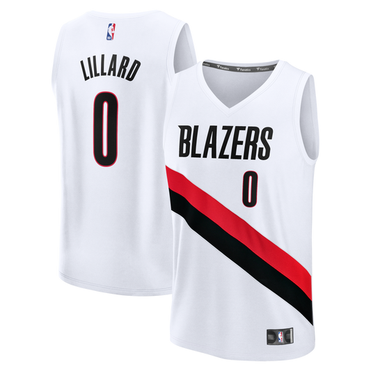 Damian Lillard Portland Trail Blazers Fast Break Replica Jersey - White - Association Edition Basketball TJS0873