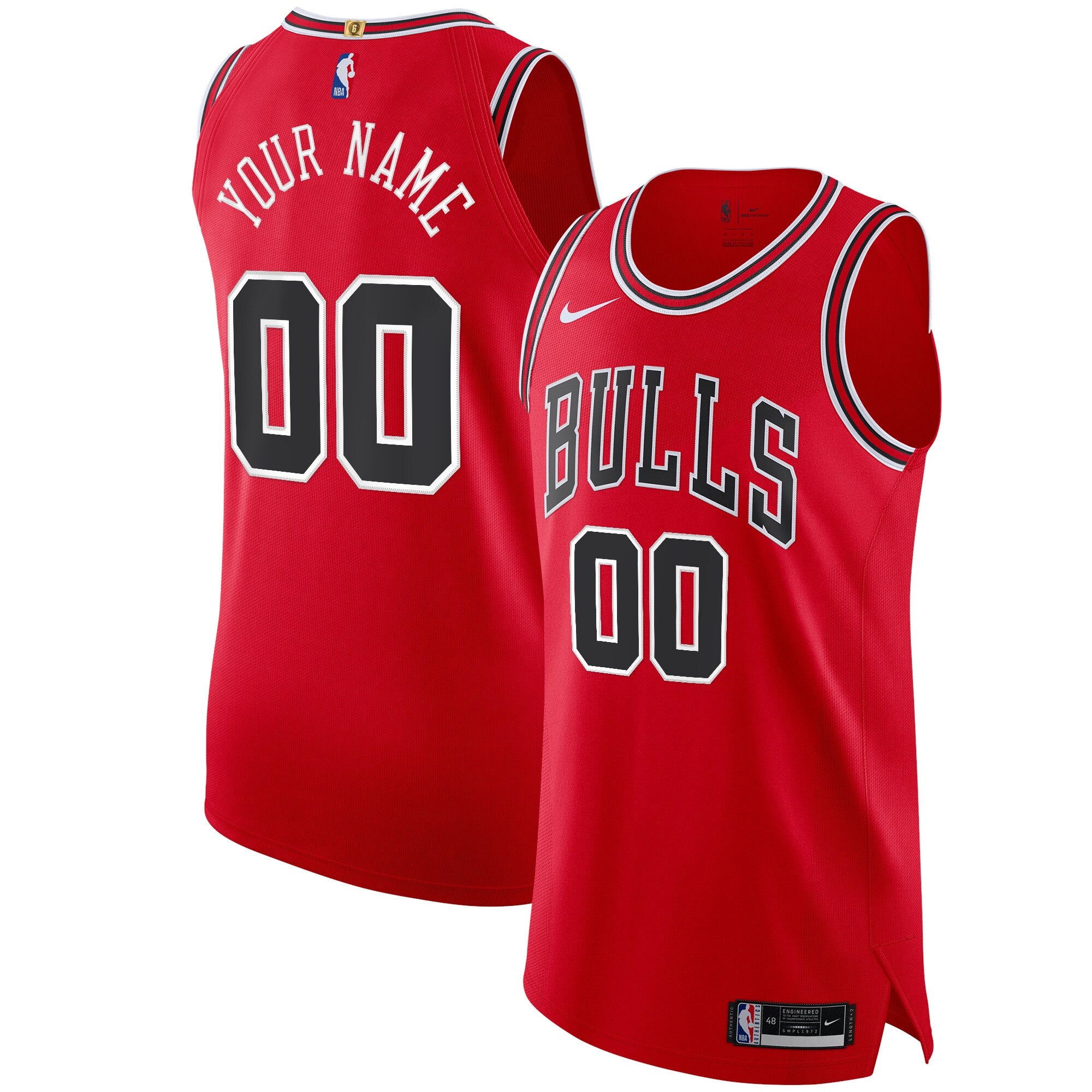 Chicago Bulls Custom Jersey Red - Icon Edition Basketball TJS0883