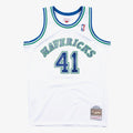 Dirk Nowitzki Dallas Mavericks M & N 1998-99 Hardwood Classics Swingman Jersey - White Basketball TJS1070