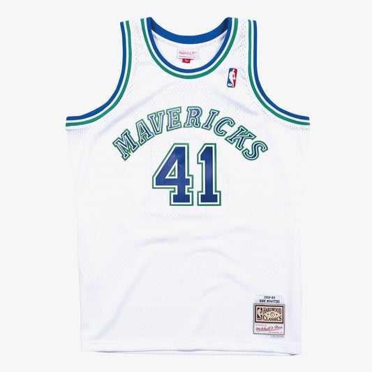 Dirk Nowitzki Dallas Mavericks M & N 1998-99 Hardwood Classics Swingman Jersey - White Basketball TJS1070