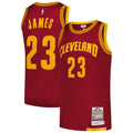 LeBron James Cleveland Cavaliers M & N Hardwood Classics 2015/16 Jersey - Wine Basketball TJS1100