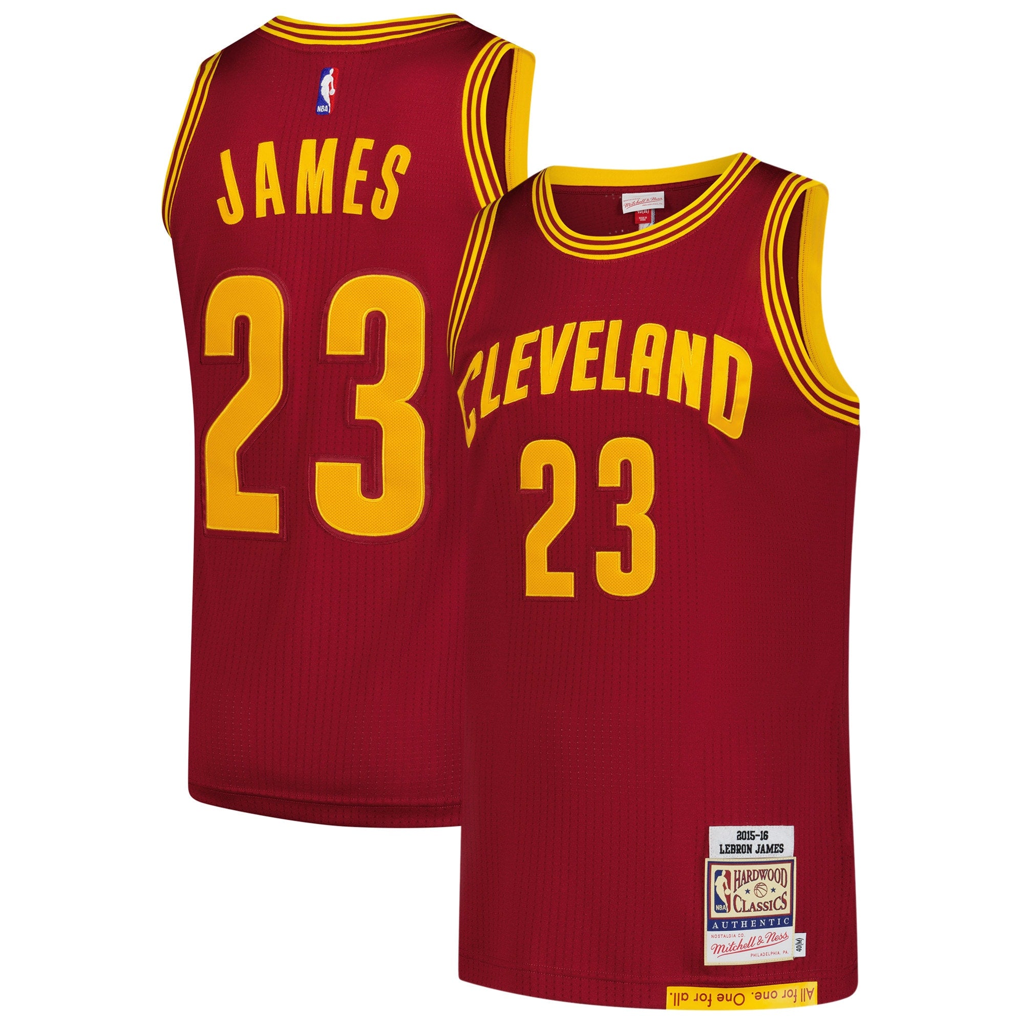 LeBron James Cleveland Cavaliers M & N Hardwood Classics 2015/16 Jersey - Wine Basketball TJS1100