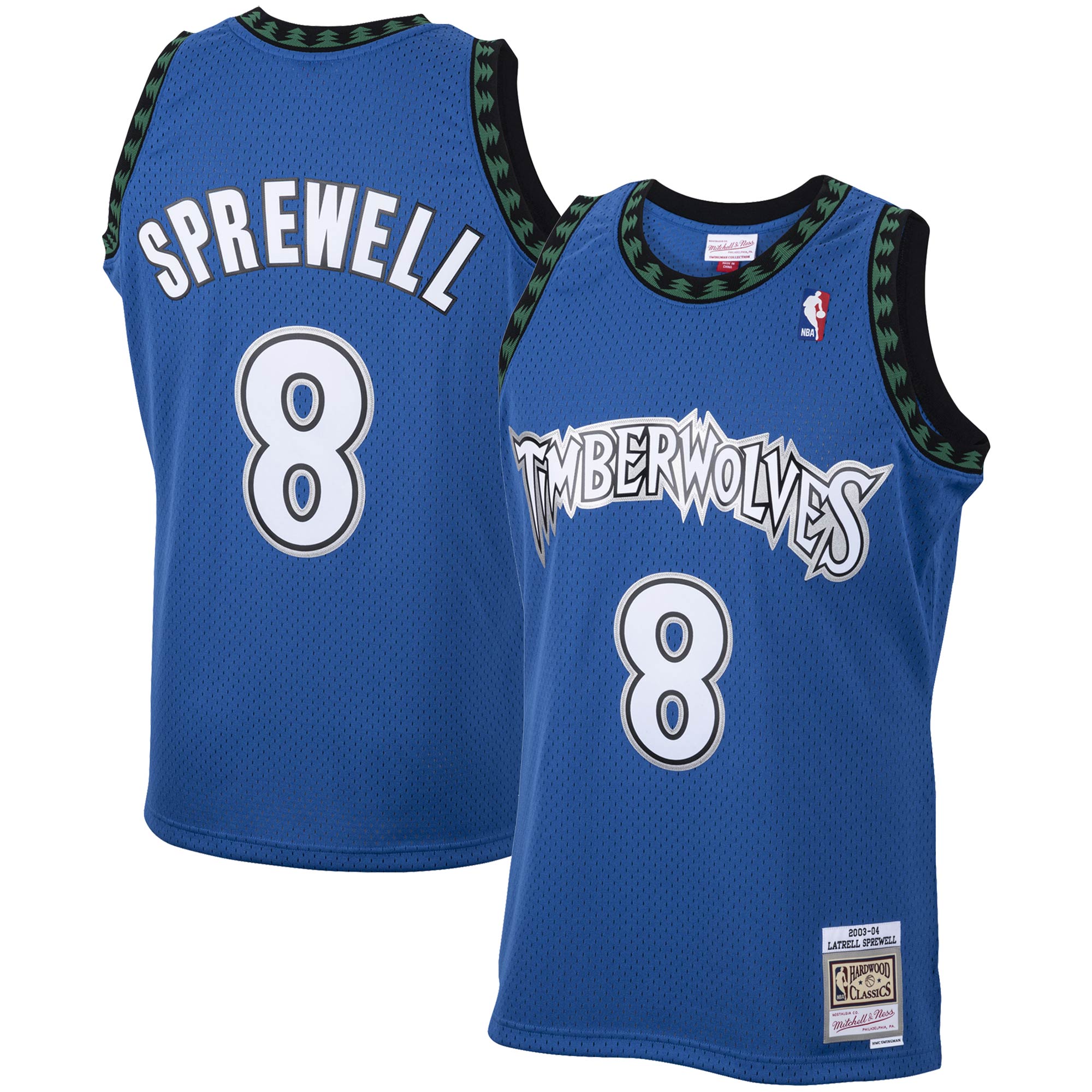 Latrell Sprewell Minnesota Timberwolves M & N 2003/04 Hardwood Classics Swingman Jersey - Blue Basketball TJS1085