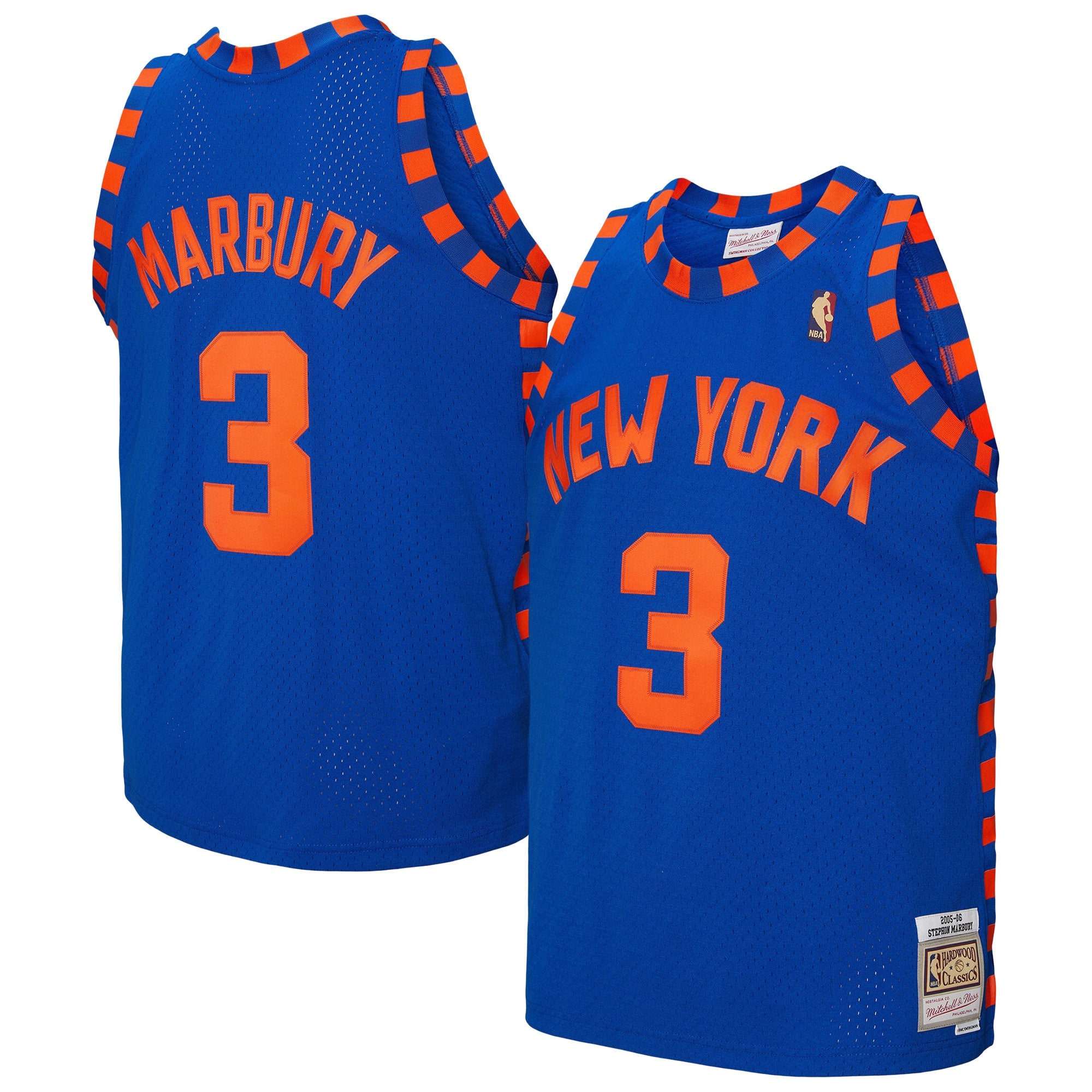 Stephon Marbury New York Knicks M & N 2005/06 Hardwood Classics Swingman Jersey - Blue Basketball TJS0899