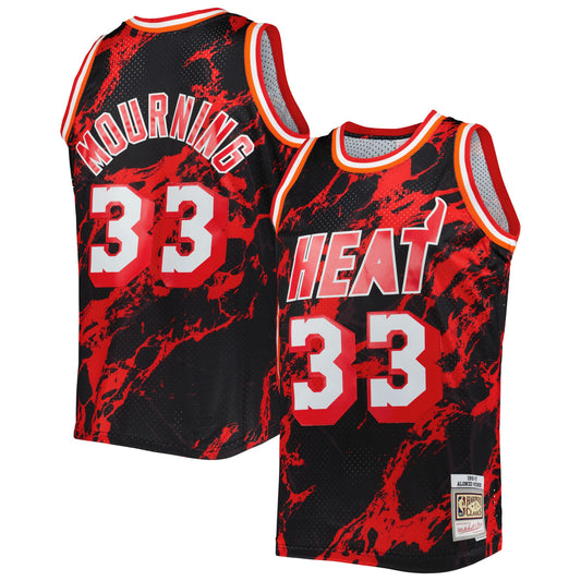 Alonzo Mourning Miami Heat M & N 1996/97 Hardwood Classics Marble Swingman Jersey - Black Basketball TJS0880