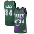 Ray Allen Milwaukee Bucks M & N 1996/97 Hardwood Classics Swingman Jersey - Kelly Green Basketball TJS1078