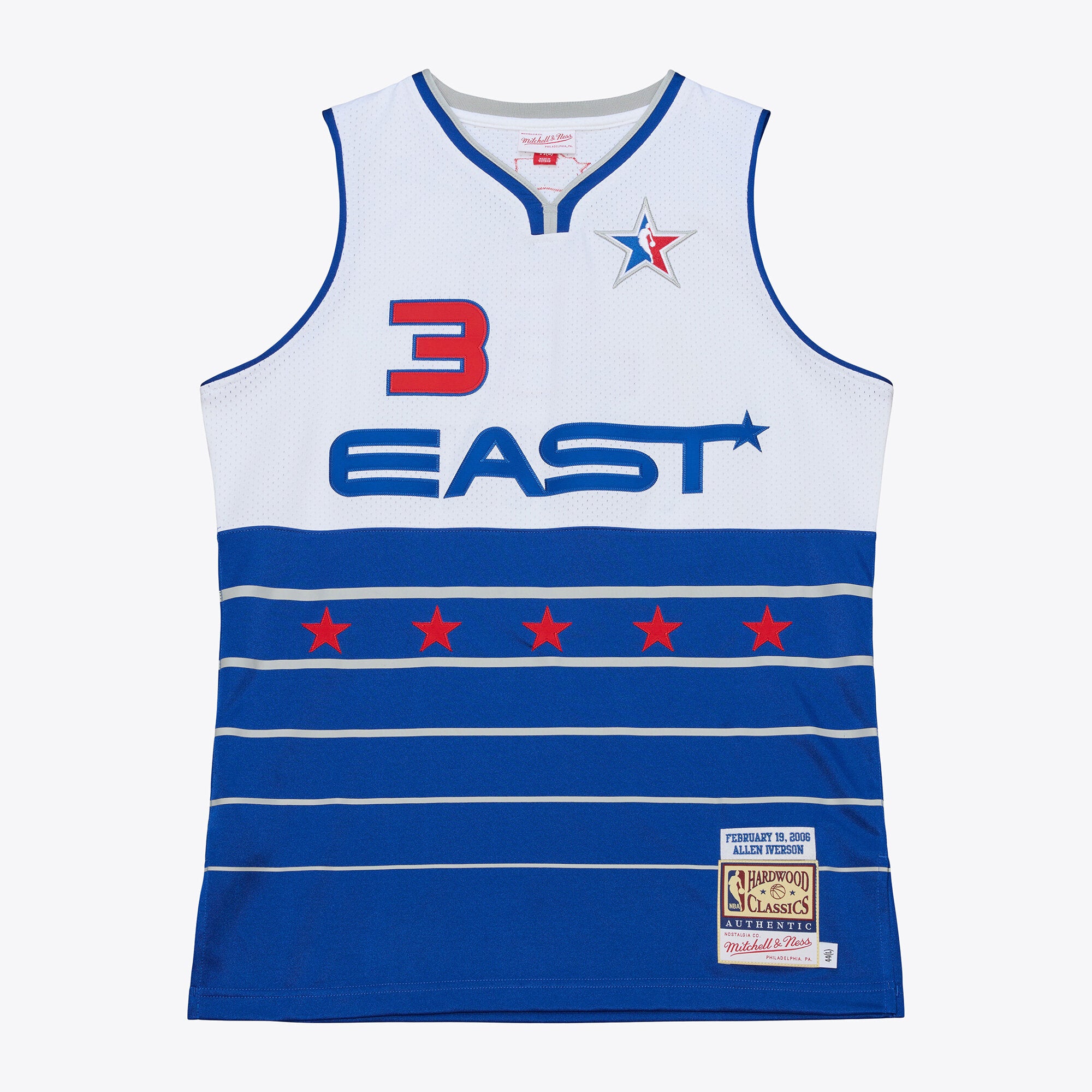 Allen Iverson 2006 All-Star Game M & N Jersey - White/Blue Basketball TJS1095