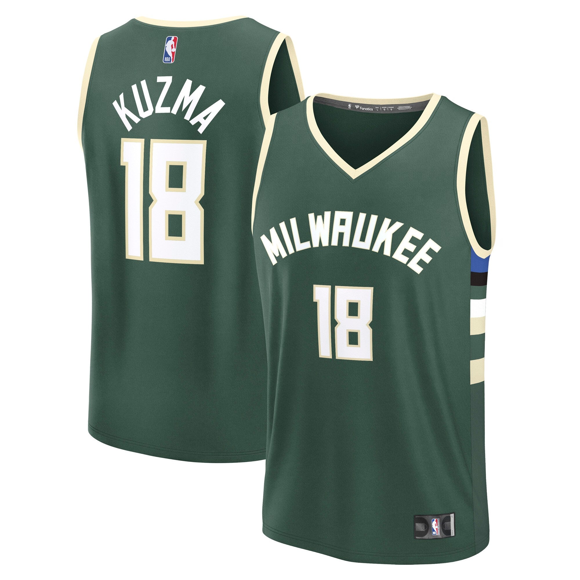 Kyle Kuzma Milwaukee Bucks Fast Break Replica Player Jersey - Icon Edition - Hunter Green Basketball TJS0897