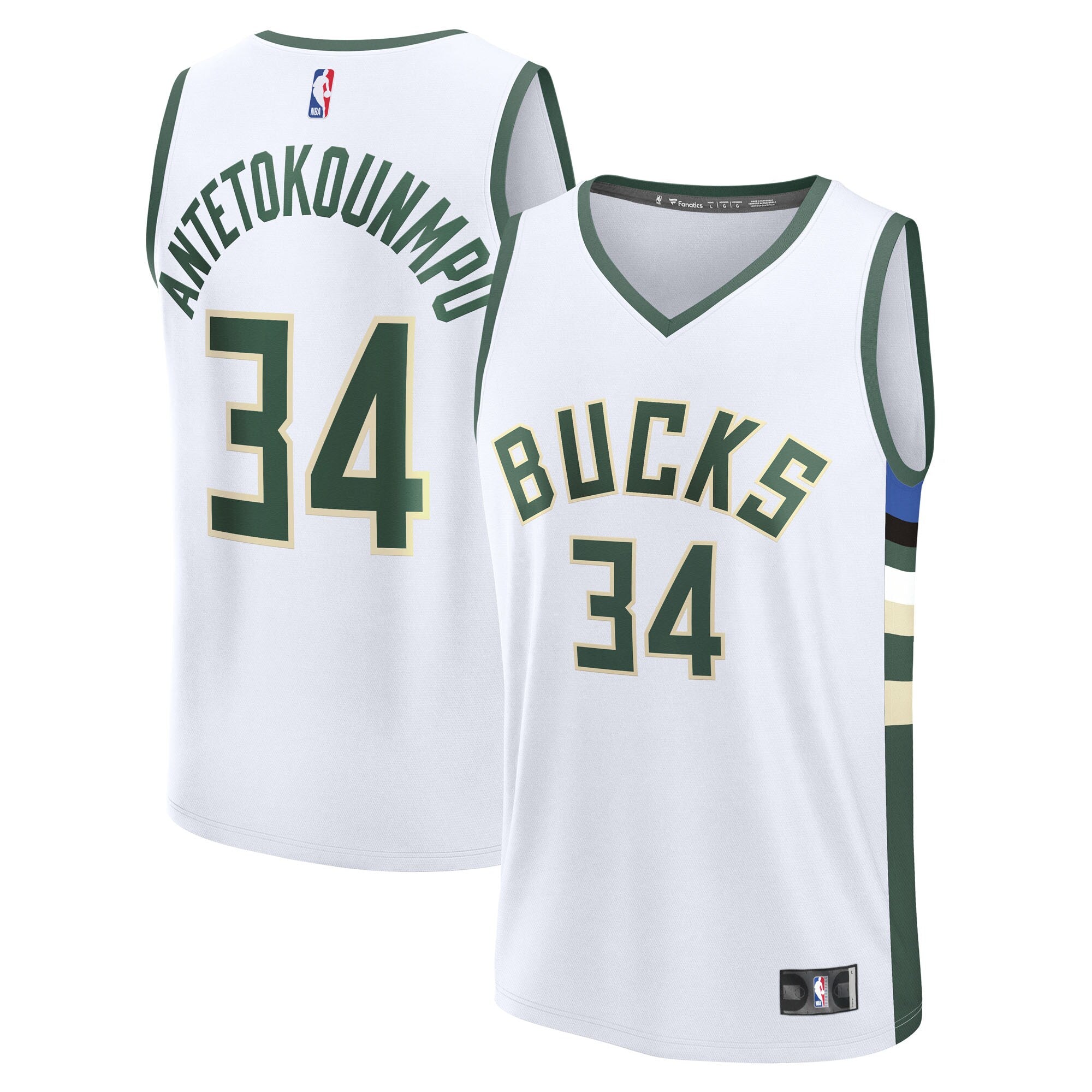 Giannis Antetokounmpo Milwaukee Bucks Fast Break Replica Player Jersey - Association Edition - White Basketball TJS0895