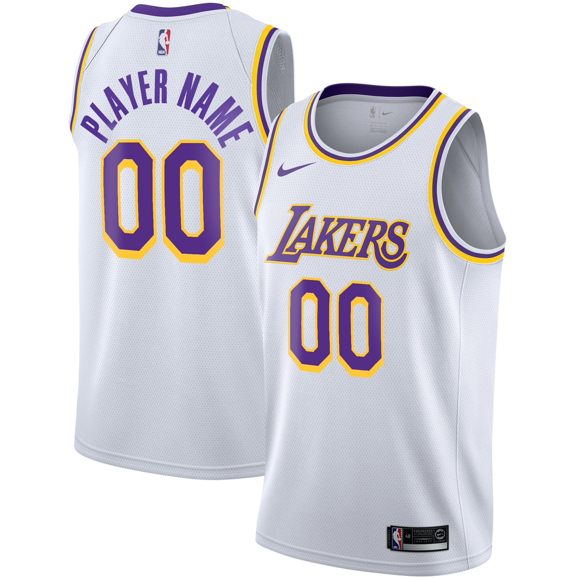 Los Angeles Lakers 2020/21 Swingman Custom Jersey - Association Edition - White Basketball TJS0929