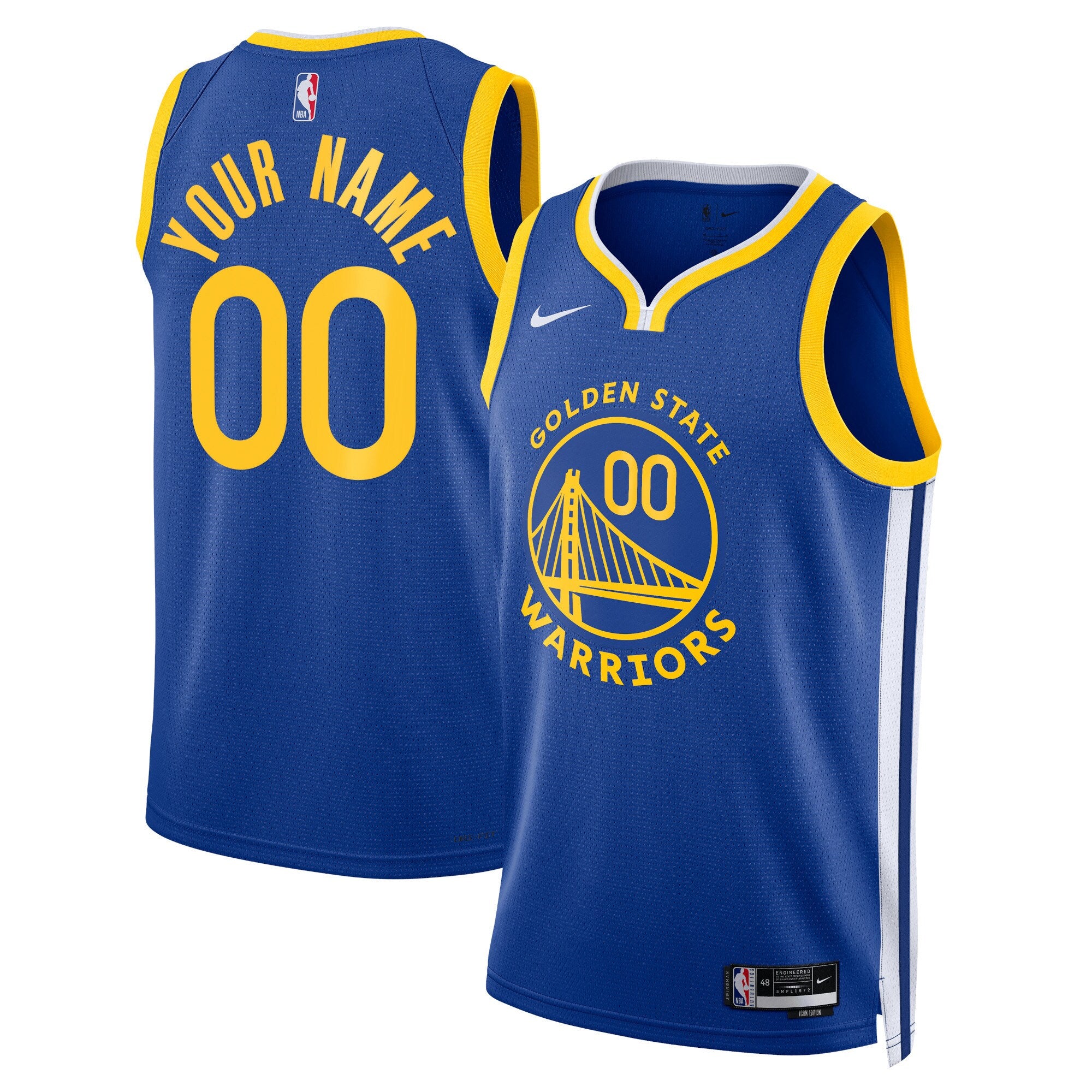 Golden State Warriors Unisex Swingman Custom Jersey Royal - Icon Edition Basketball TJS0924