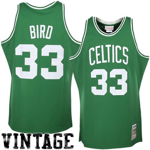 Larry Bird Boston Celtics M & N 1985/86 Hardwood Classics Jersey - Kelly Green Basketball TJS1096