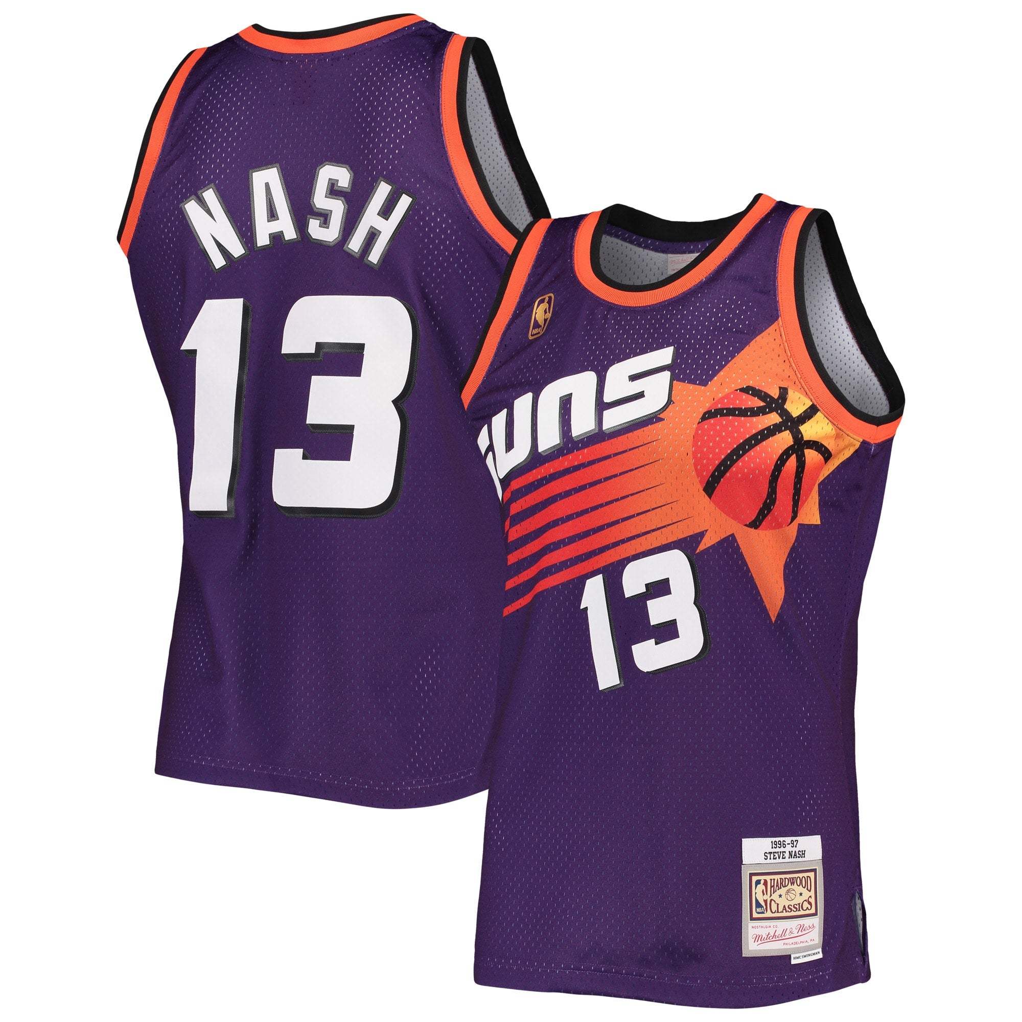 Steve Nash Phoenix Suns M & N 1996/97 Hardwood Classics Swingman Jersey - Purple Basketball TJS1076