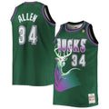 Ray Allen Milwaukee Bucks M & N Big & Tall 1996/97 Hardwood Classics Swingman Jersey - Hunter Green Basketball TJS1093