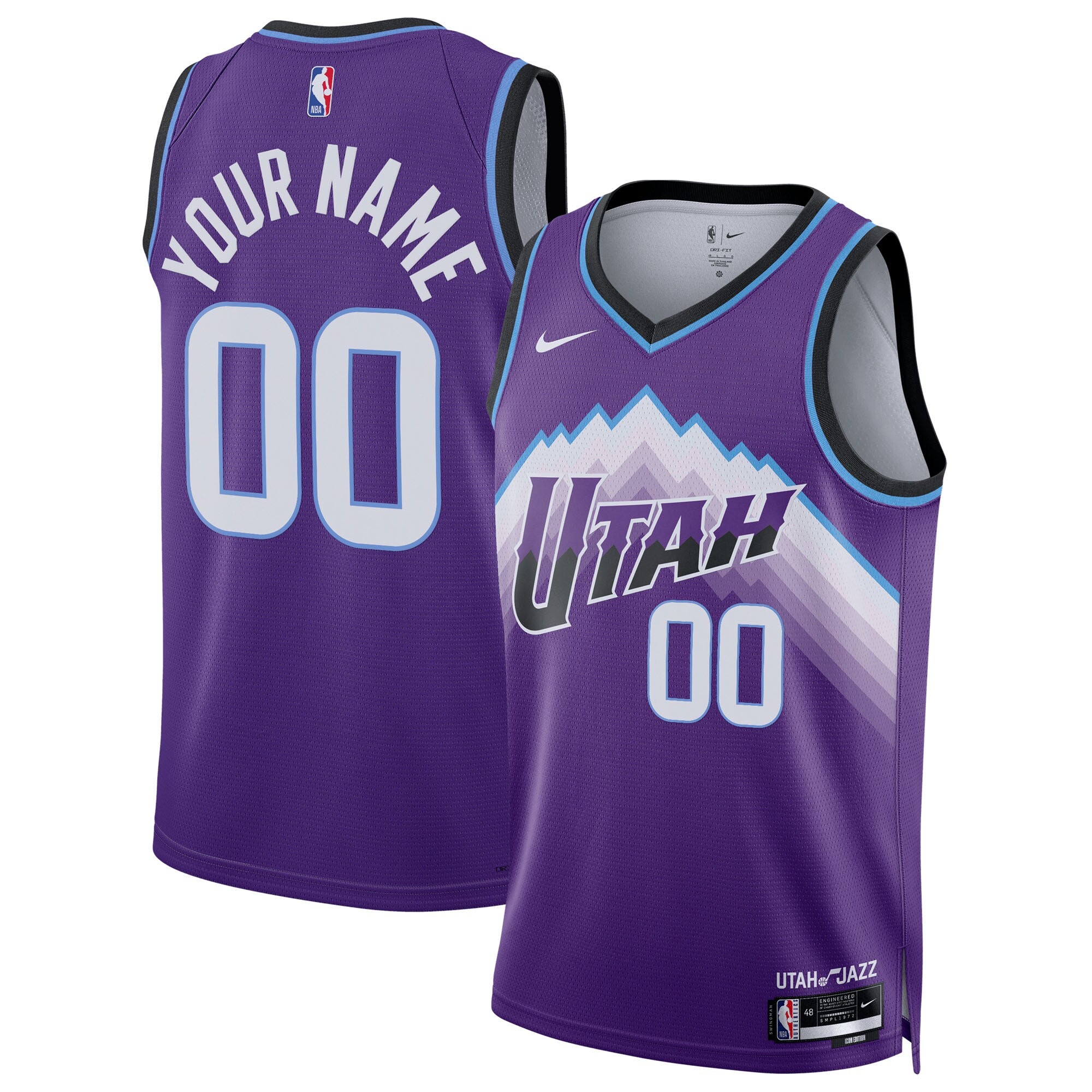 Utah Jazz Unisex Swingman Custom Jersey - Icon Edition - Purple Basketball TJS0952