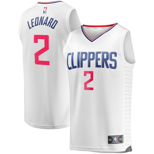 Kawhi Leonard LA Clippers Fast Break Replica Player Jersey - White - Association Edition Basketball TJS0946