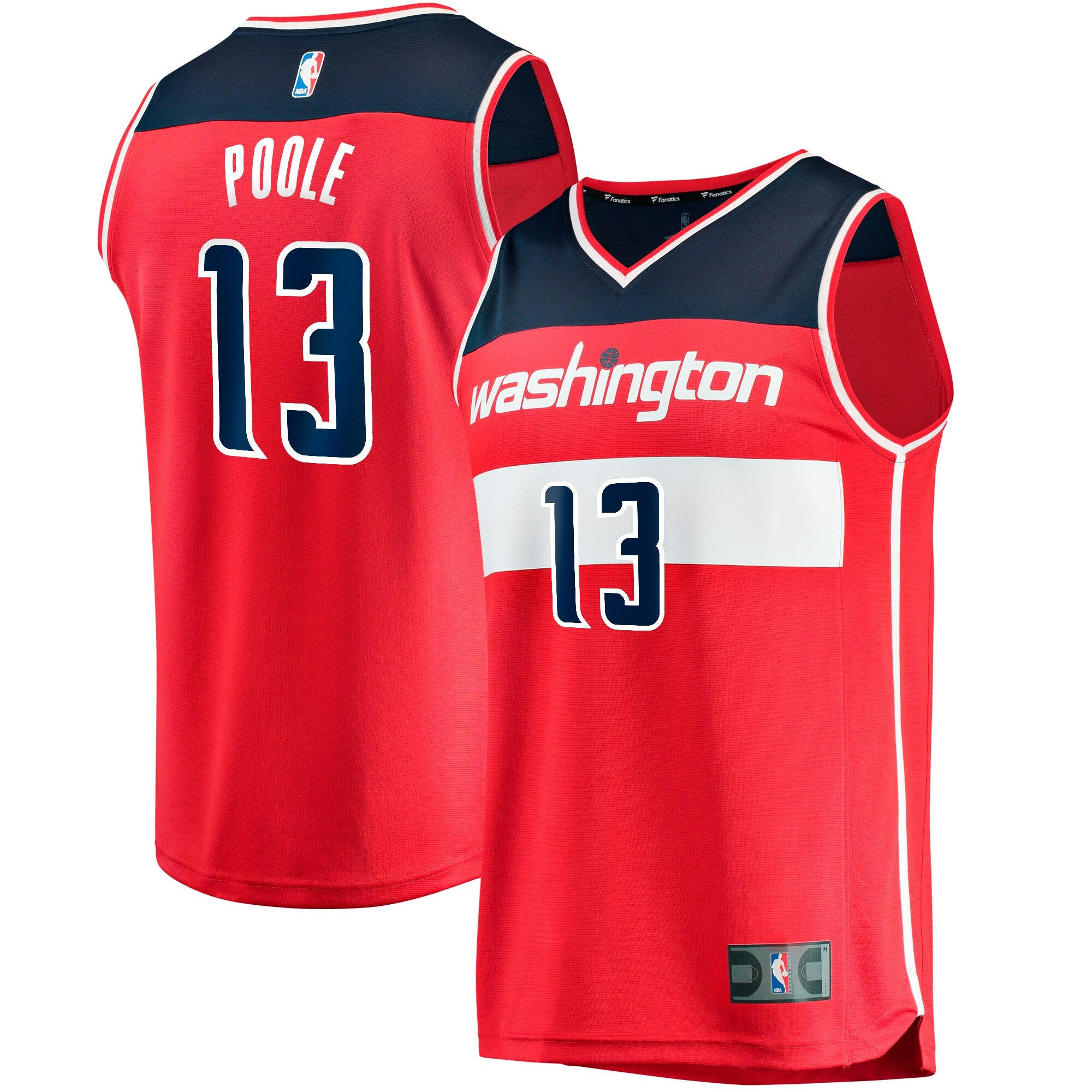 Jordan Poole Washington Wizards Fast Break Player Jersey - Icon Edition - Red Basketball TJS1086