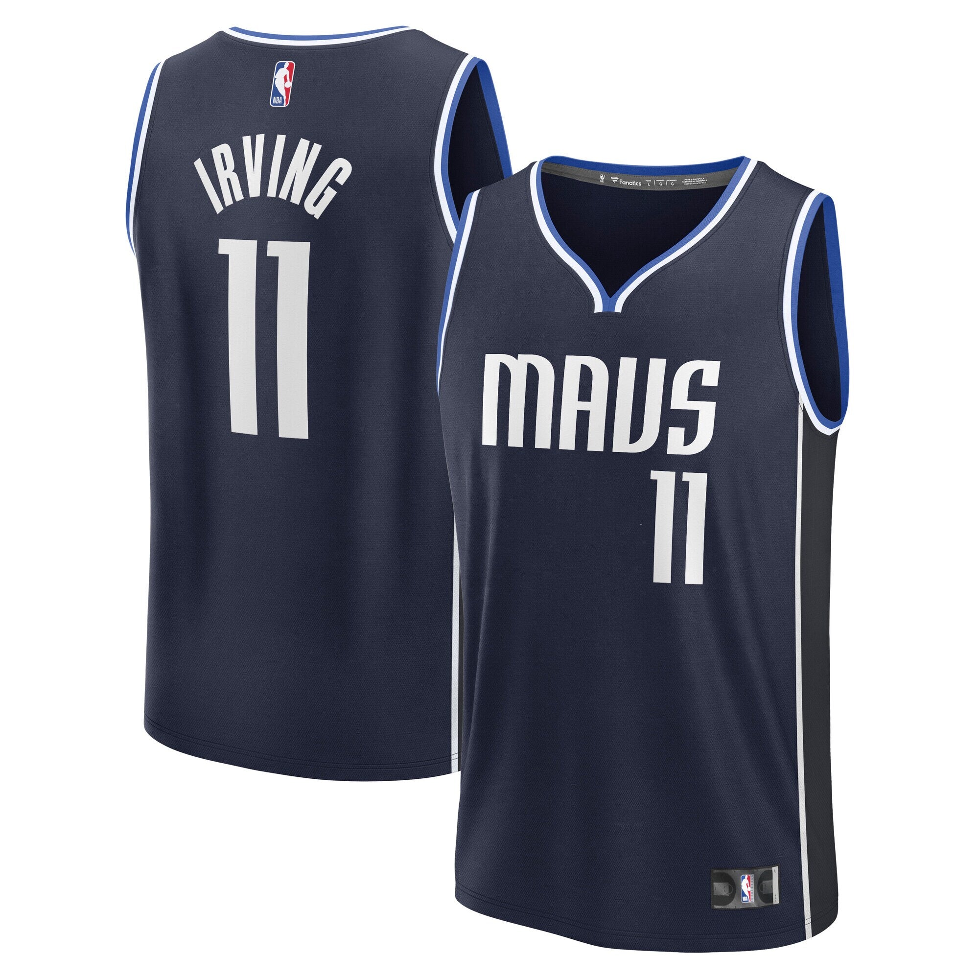 Kyrie Irving Dallas Mavericks Fast Break Replica Player Jersey - Statement Edition - Navy Basketball TJS0894