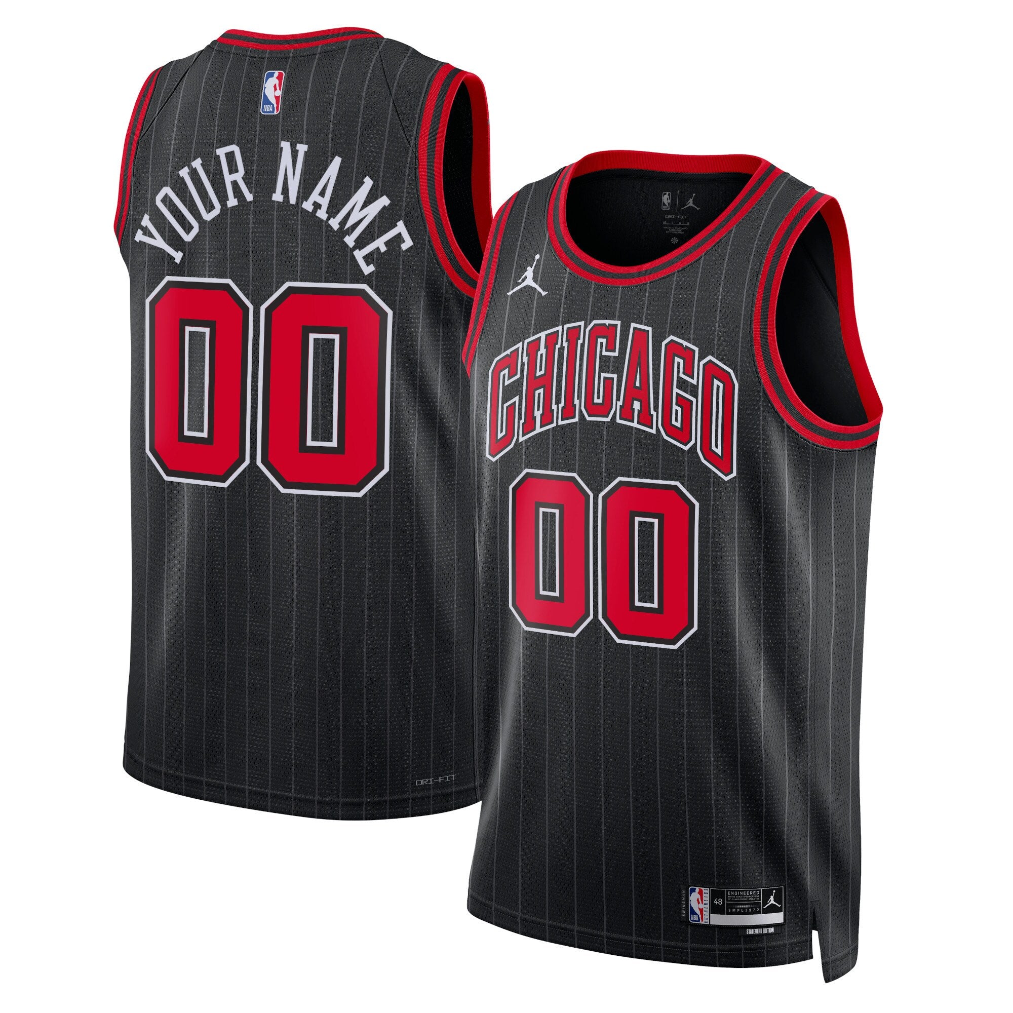 Chicago Bulls Jordan Brand Unisex 2022/23 Swingman Custom Jersey - Statement Edition - Black Basketball TJS1013